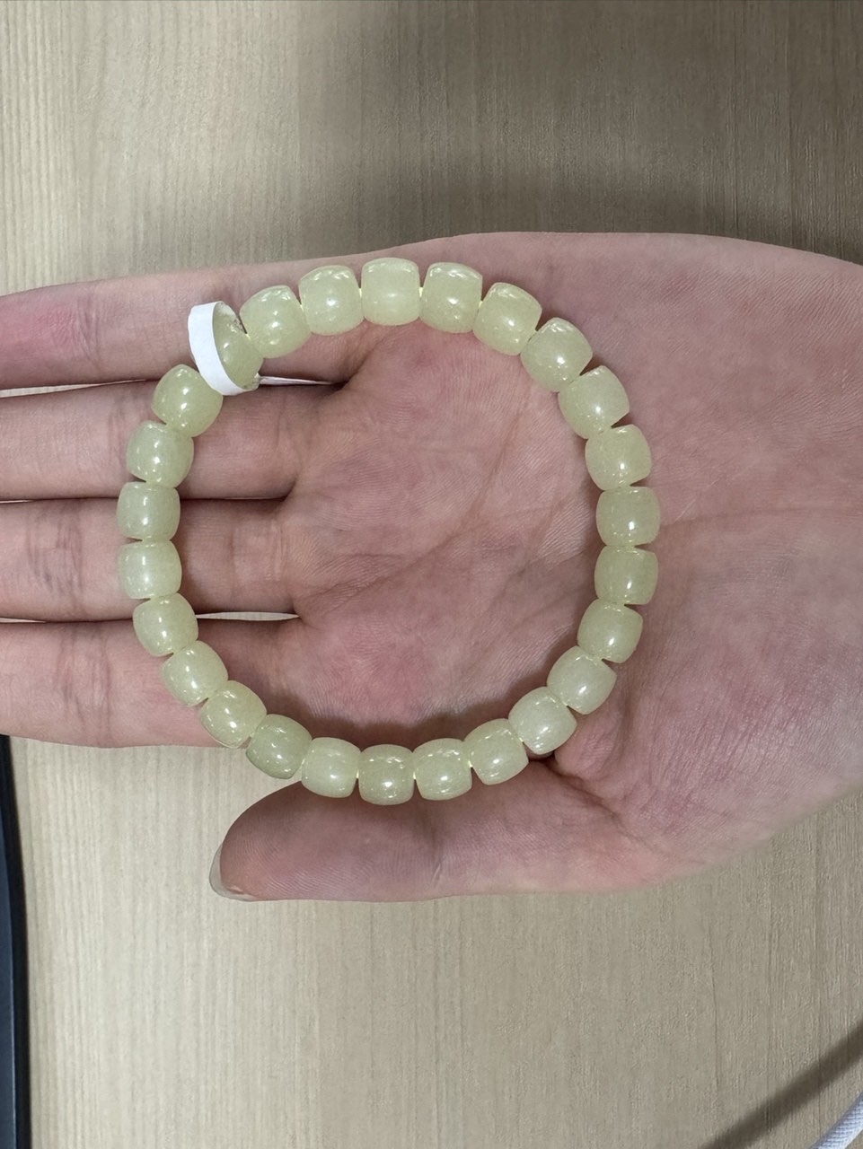 和田玉直切单圈老型珠黄口手串玉石挂件