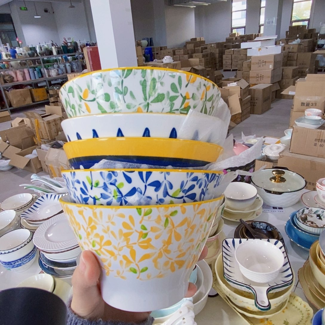 陶5个斗笠花色不同