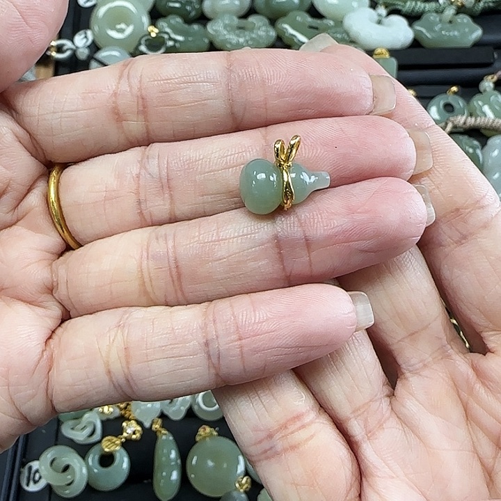 和田玉银S925镶嵌吊坠(不含链)