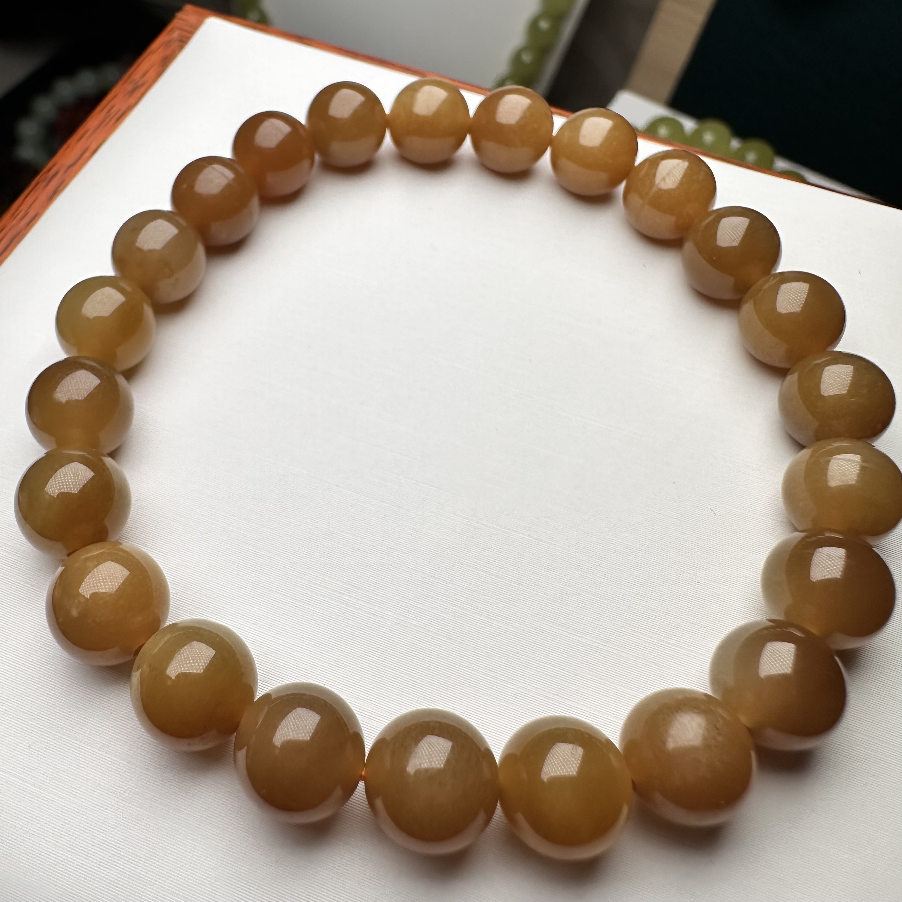 （谊诺珠宝甄选）8mm和田玉全糖色手串