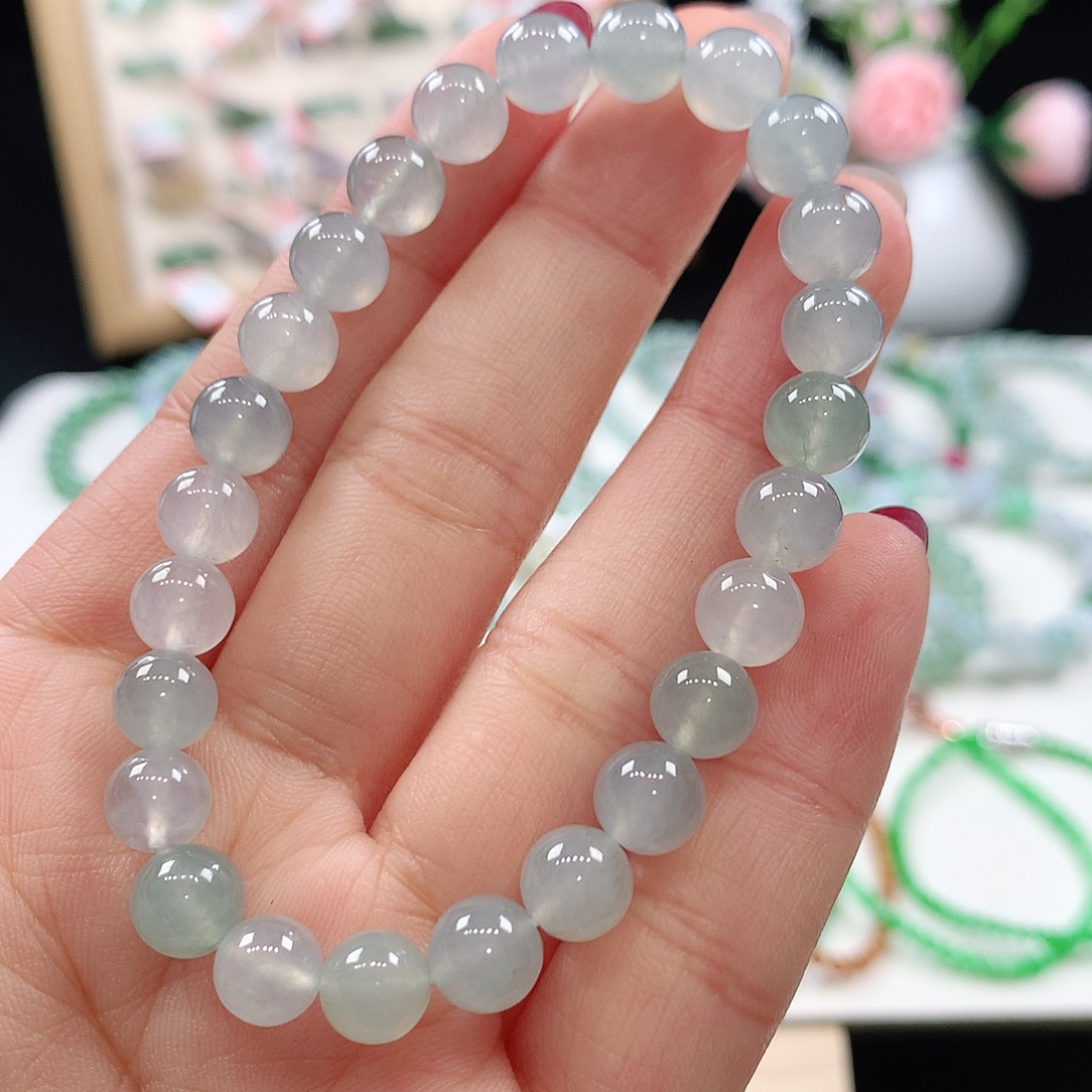 翡翠未镶嵌手链7.3mm