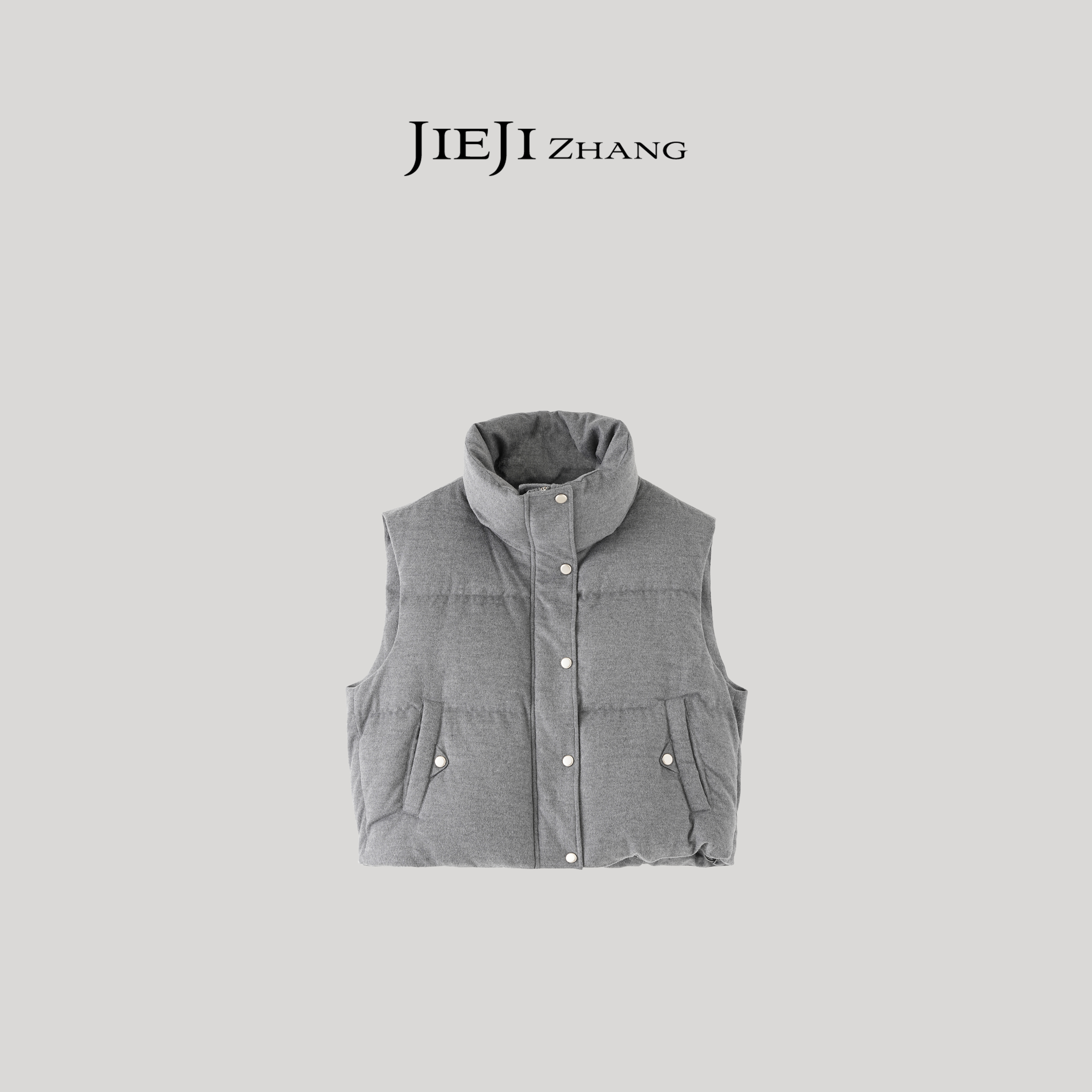 【JIEJI ZHANG】高级定制秋冬时尚百搭羊毛混纺羽绒服马甲351005