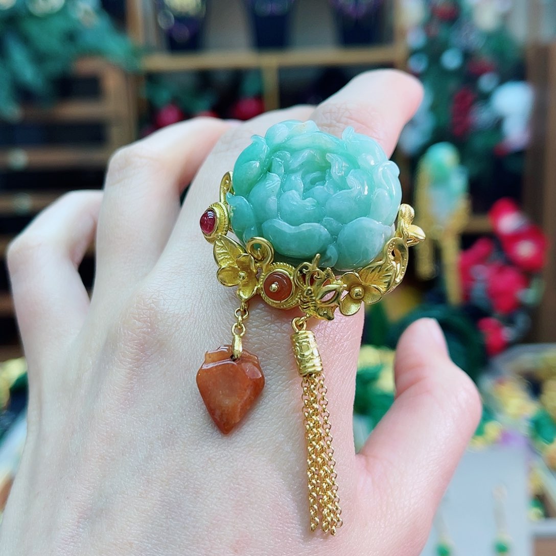 银S925镶嵌戒指翡翠48小时鉴赏期1