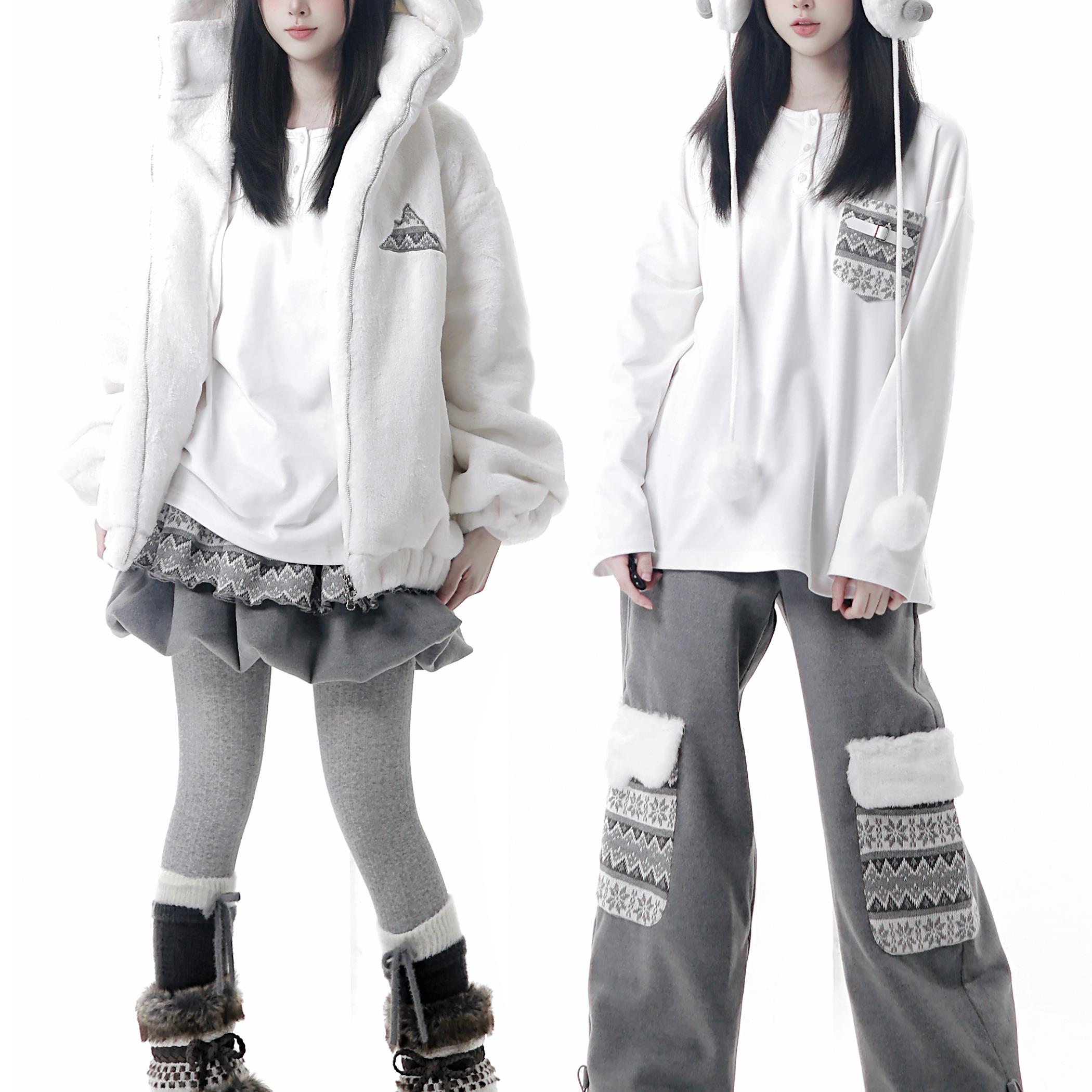 PINKSAVIOR【暖暖小豹】冬季加厚绒里温暖设计感情侣闺蜜