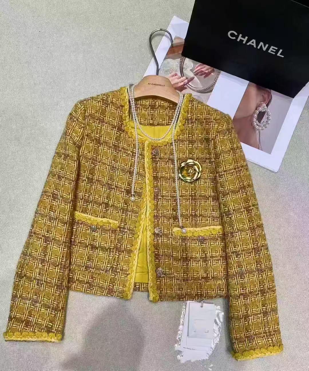 【晨浠定制】新款气质粗纺编织小香外套57227