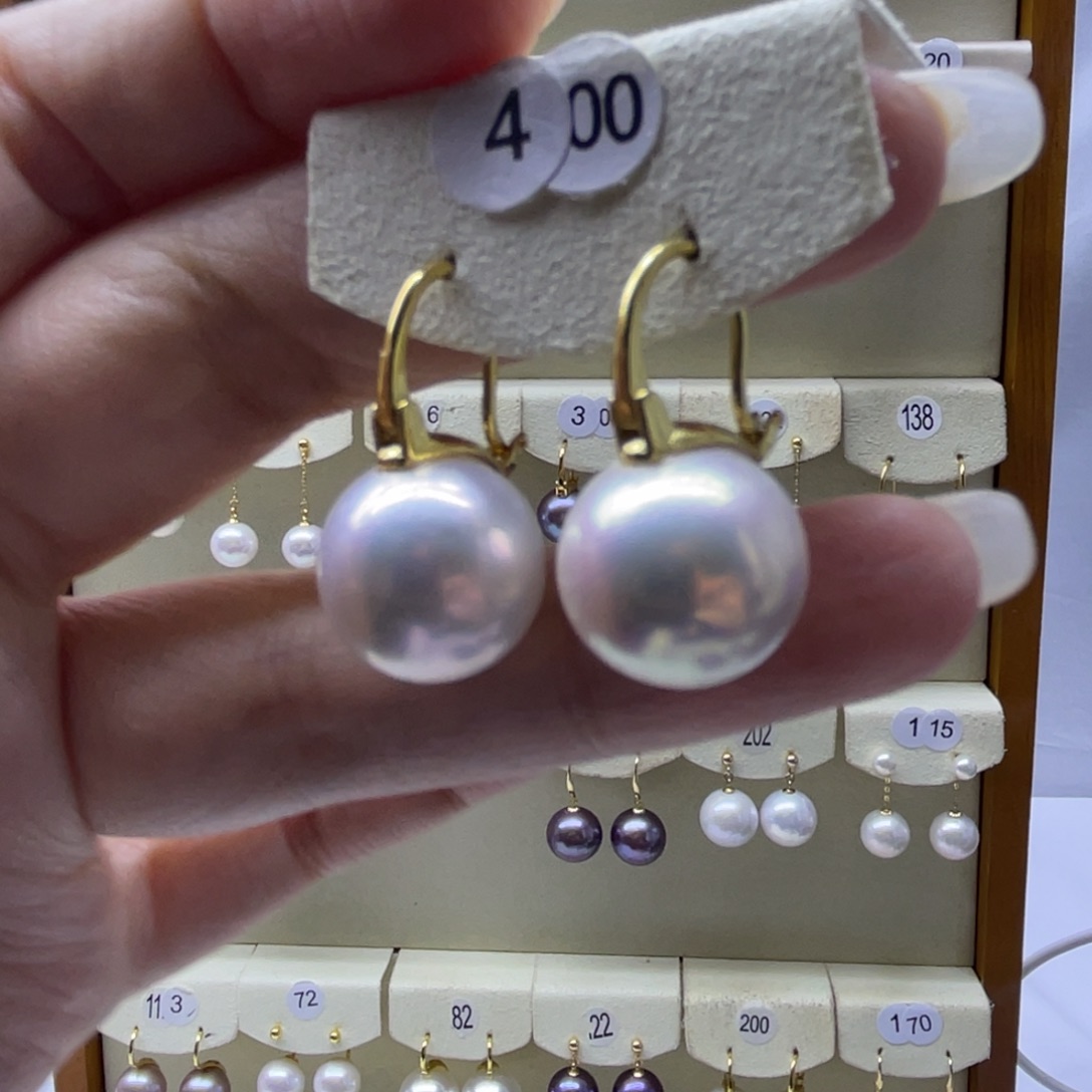 淡水珍珠耳饰银S925镶嵌