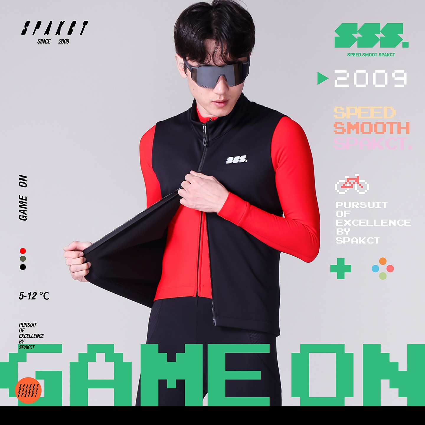 思帕客/5-12°男女防风保暖骑行马甲秋冬季车身装备-game on