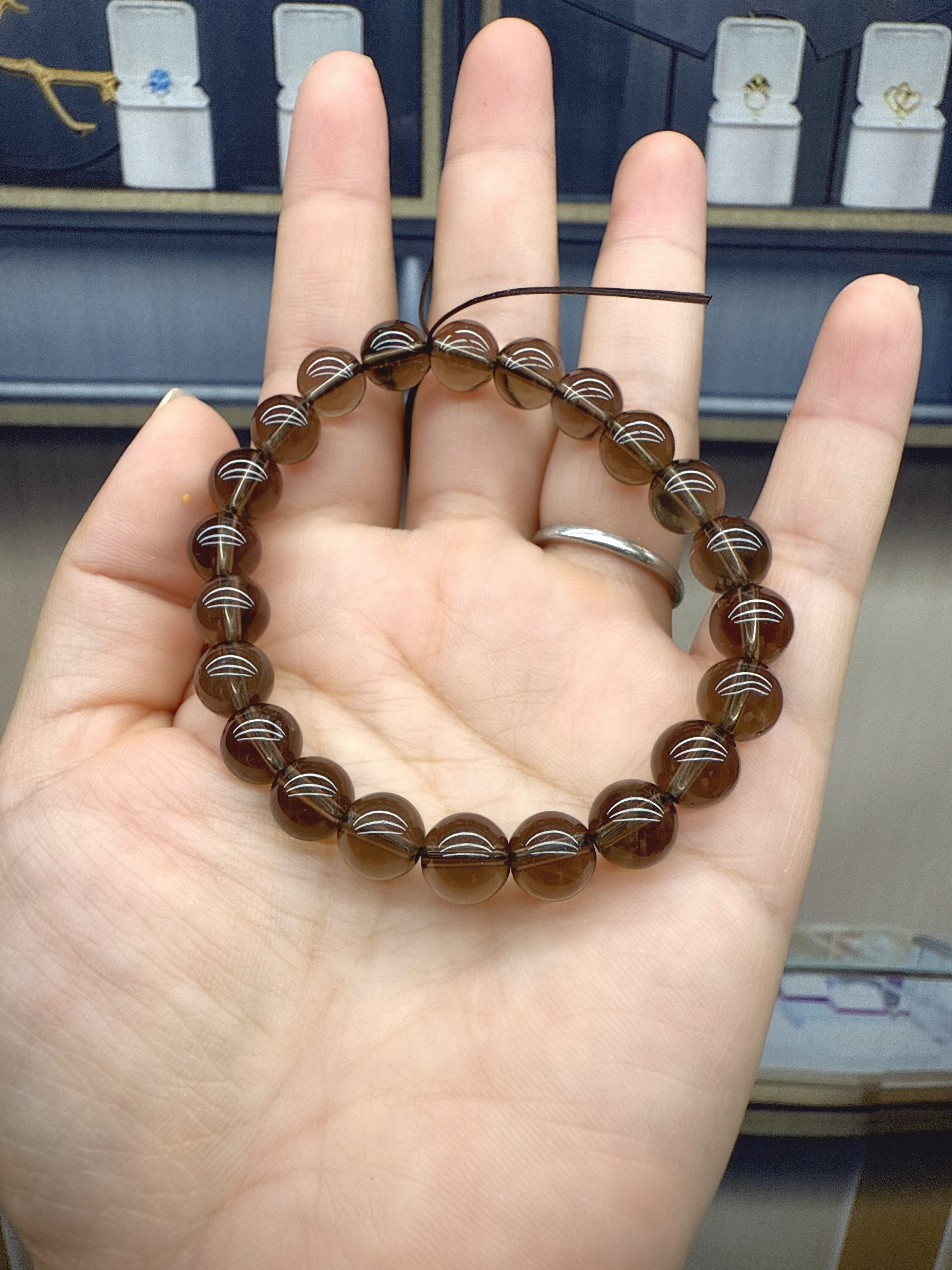 天然茶水手串8mm