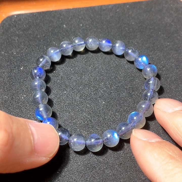 长石手串未镶嵌7+灰月光手串