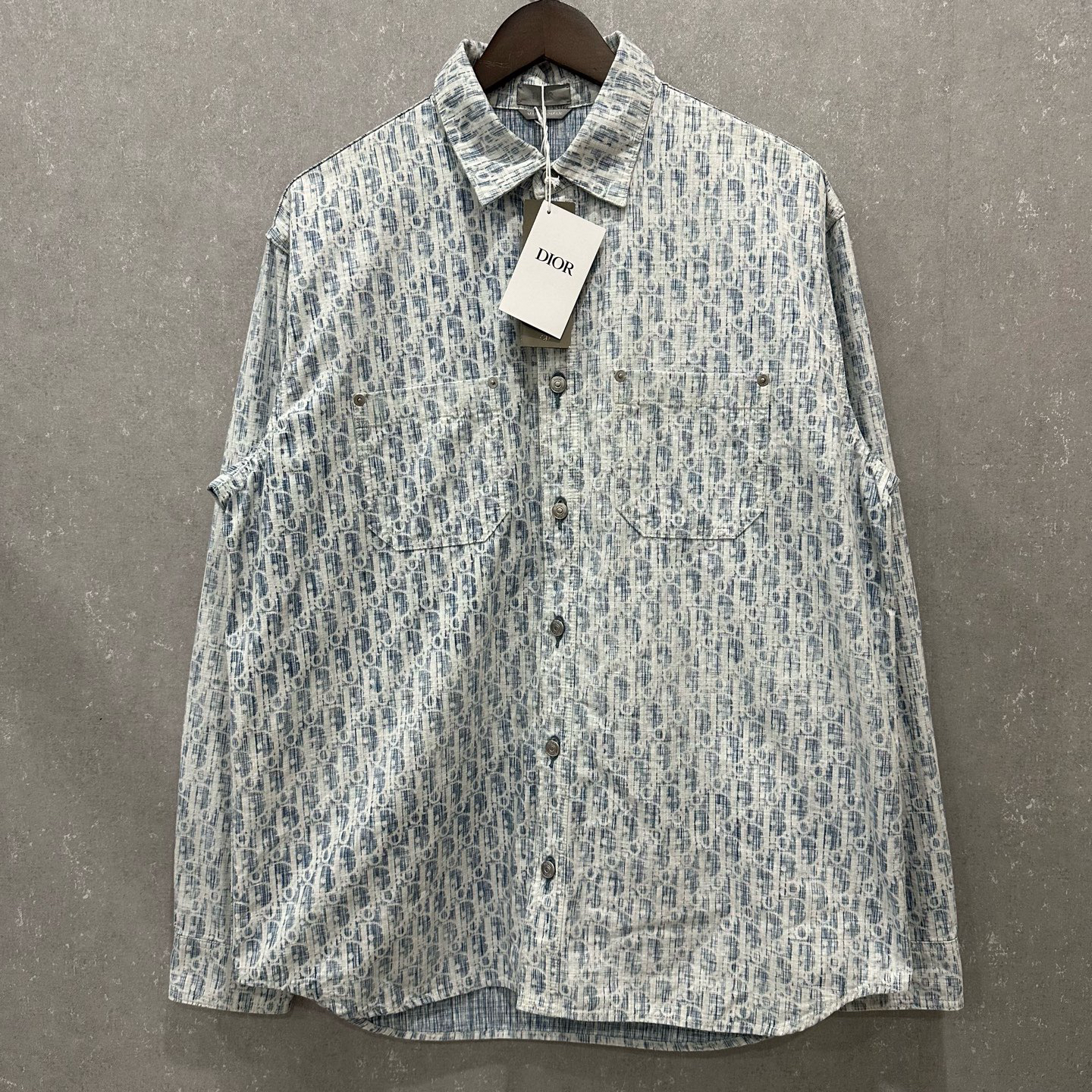 未使用 DIOR/迪奥 蓝色老花满印牛仔衬衫外套40码006370