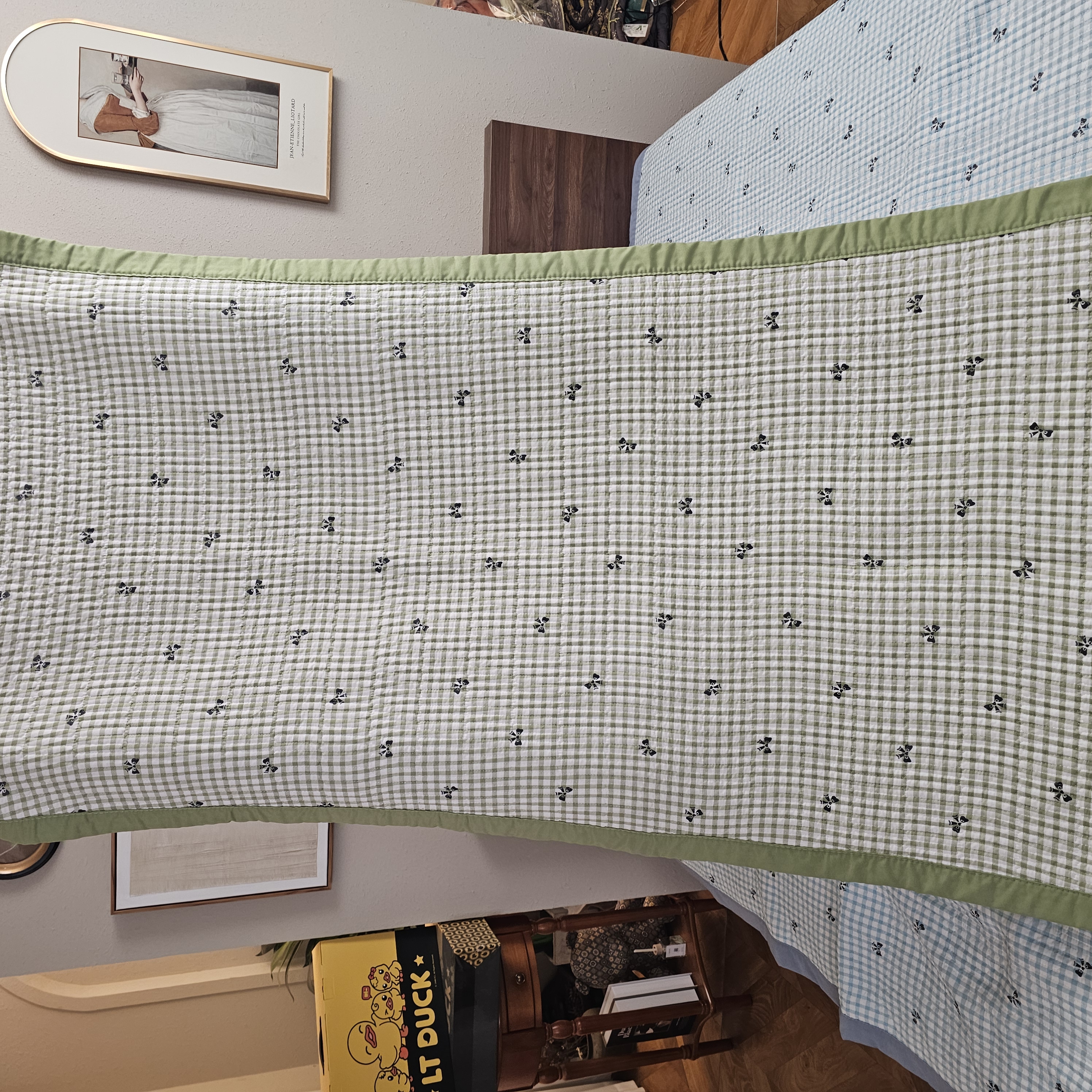 【绿蝴蝶结】单人绗缝床盖（90*230cm）