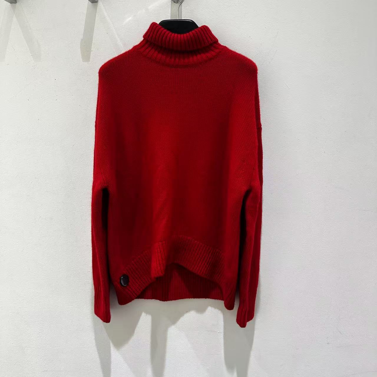 全新未使用 Givenchy/纪梵希 红色山羊绒高领毛衣