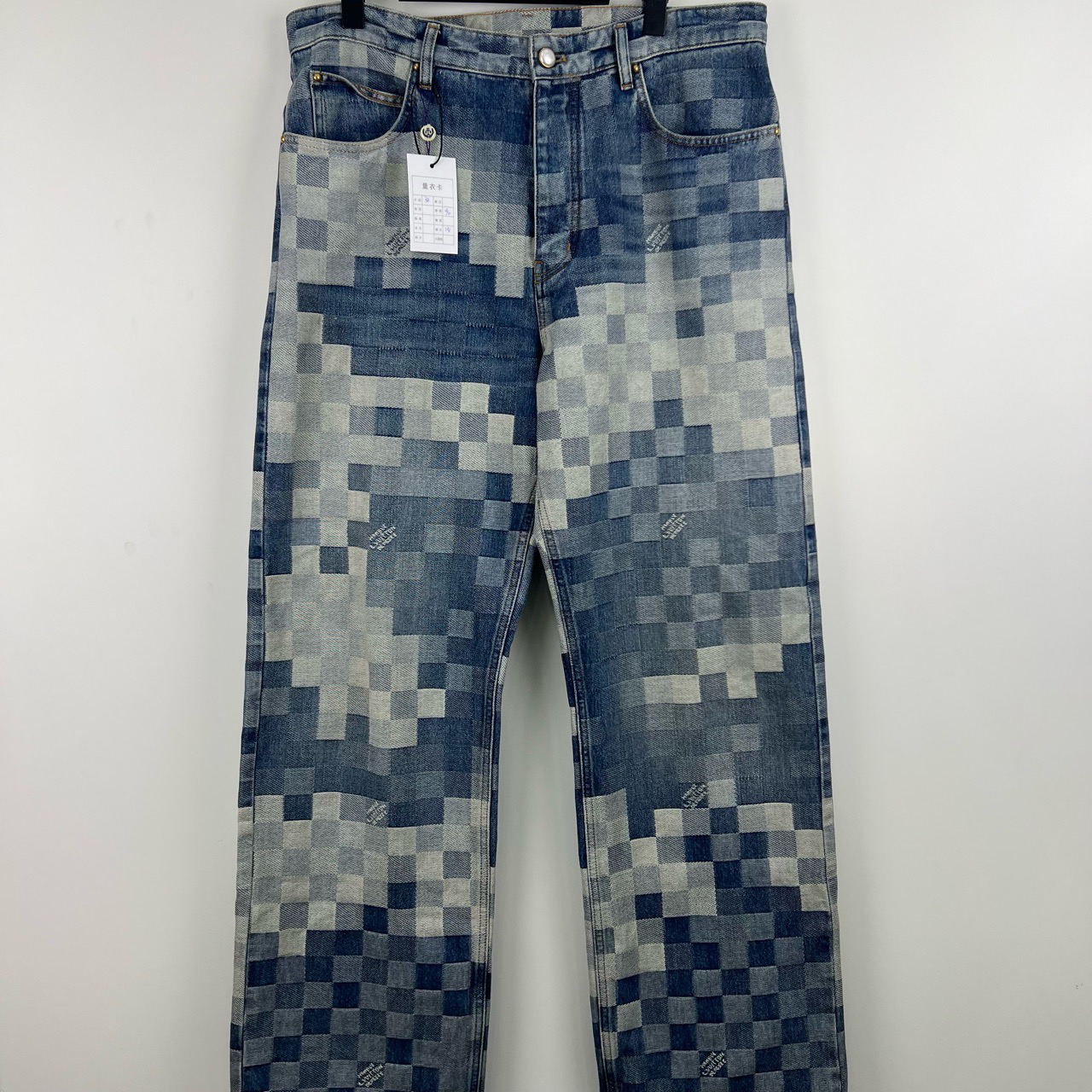 99新 LouisVuitton/路易威登 菲董联名 格纹提花牛仔裤/34码/7304