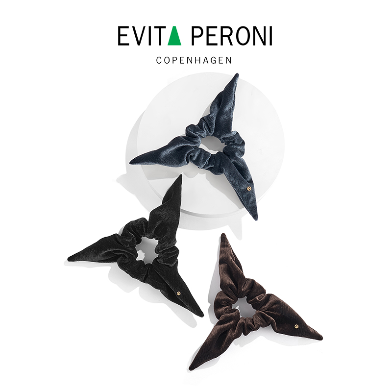 Evita Peroni/依慧达流光沁绒系列发圈摩登复古丝绒三角廓形ZB