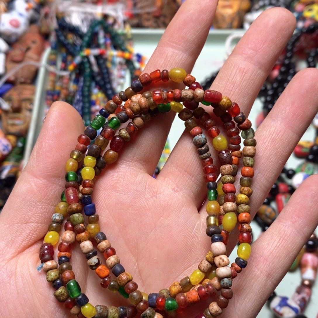 琉璃颈饰印度尼西亚老链子