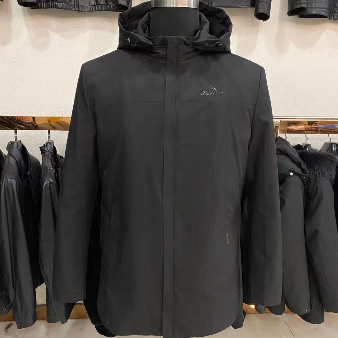 高端精品男装真皮草派克服兔毛内胆可拆卸皮毛一体新款冬季外套