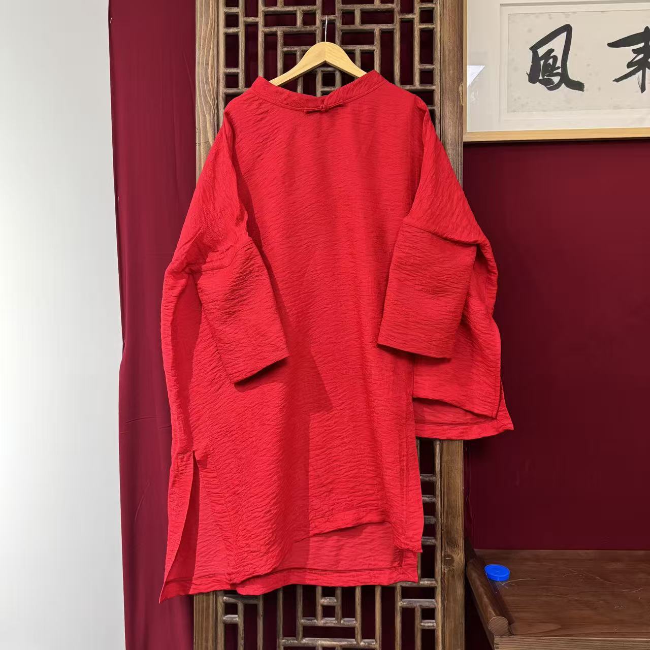 （SP5116）凤徕兮私人定制红色福禄底不规则套头袍子