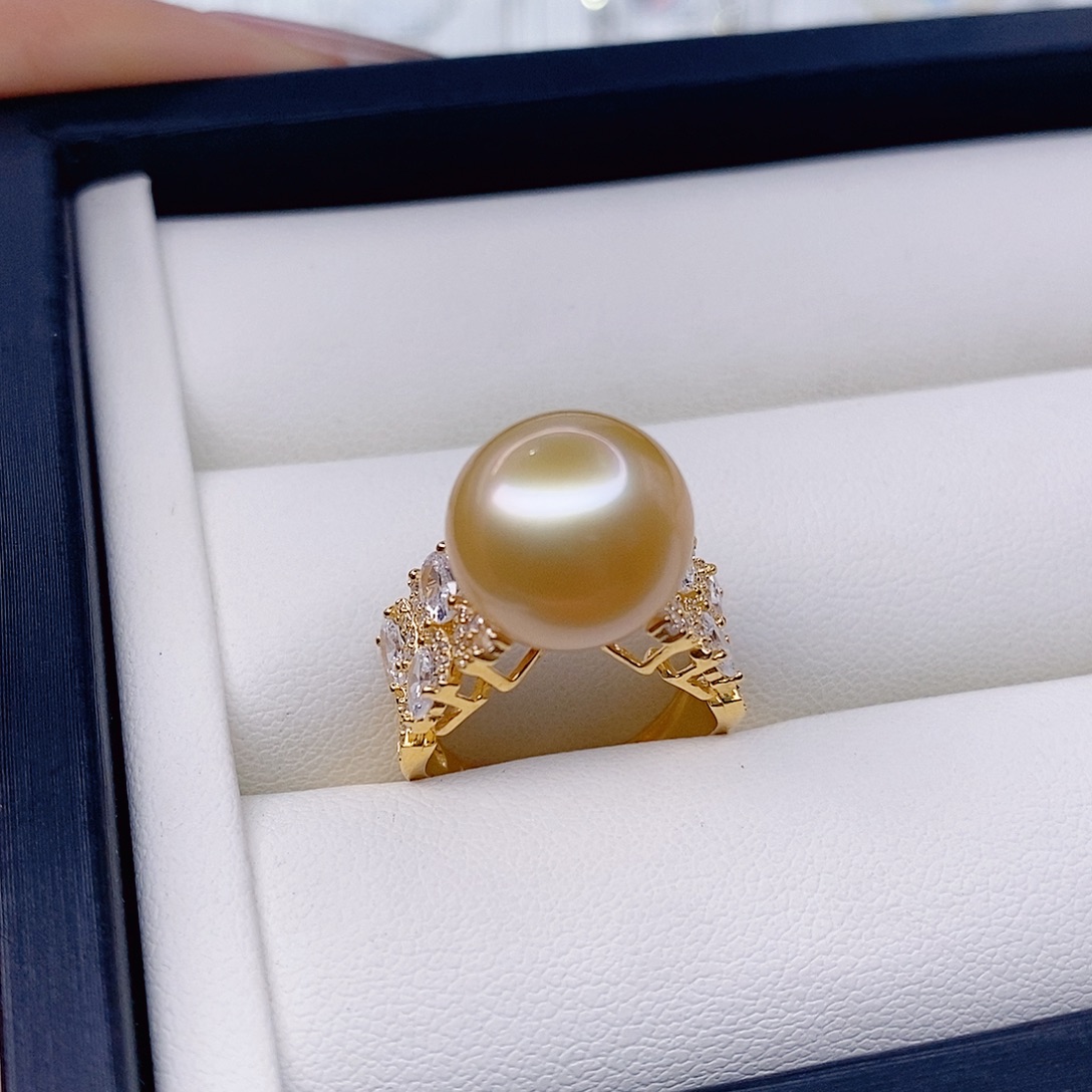 b***i淡水珍珠银S925镶嵌戒指12➕