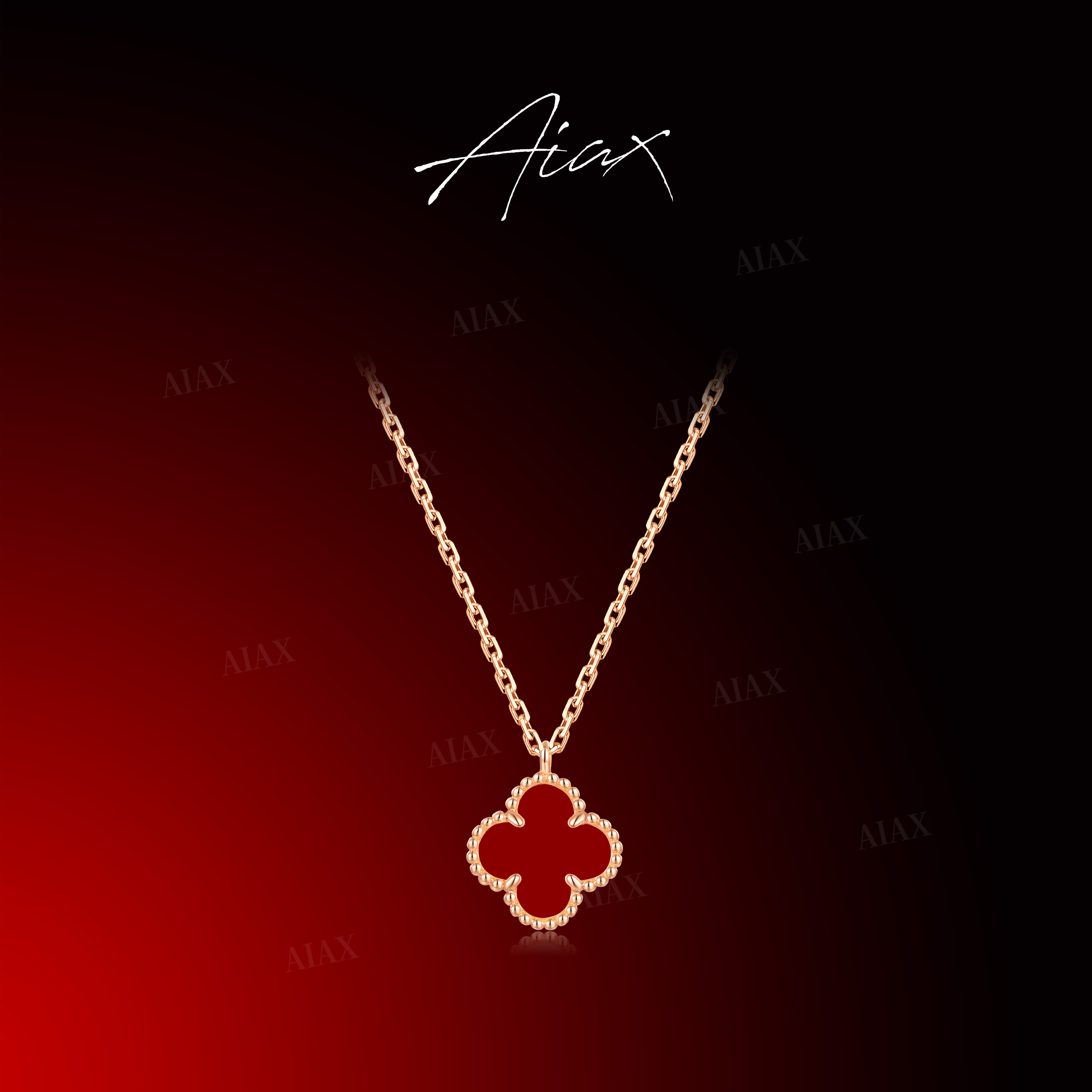 AIAX 925银618夏上新2025新款轻奢首饰四叶项链送女友TSJ9413