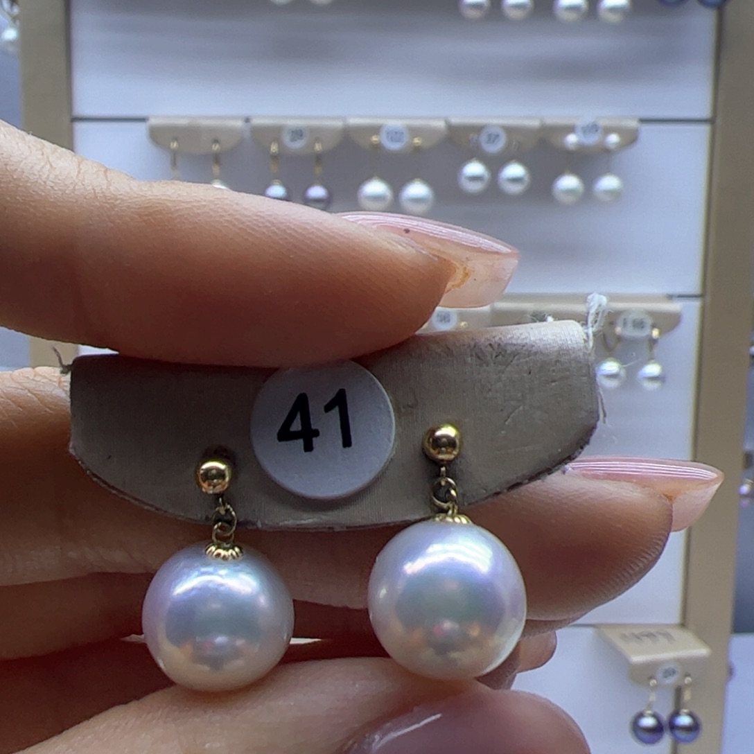 淡水珍珠耳饰18K金镶嵌