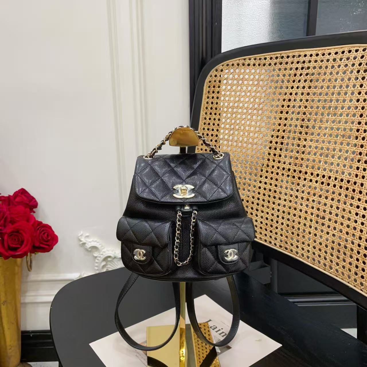95新 Chanel/香奈儿 25P Duma双肩包荔枝牛皮芯片款 24405905
