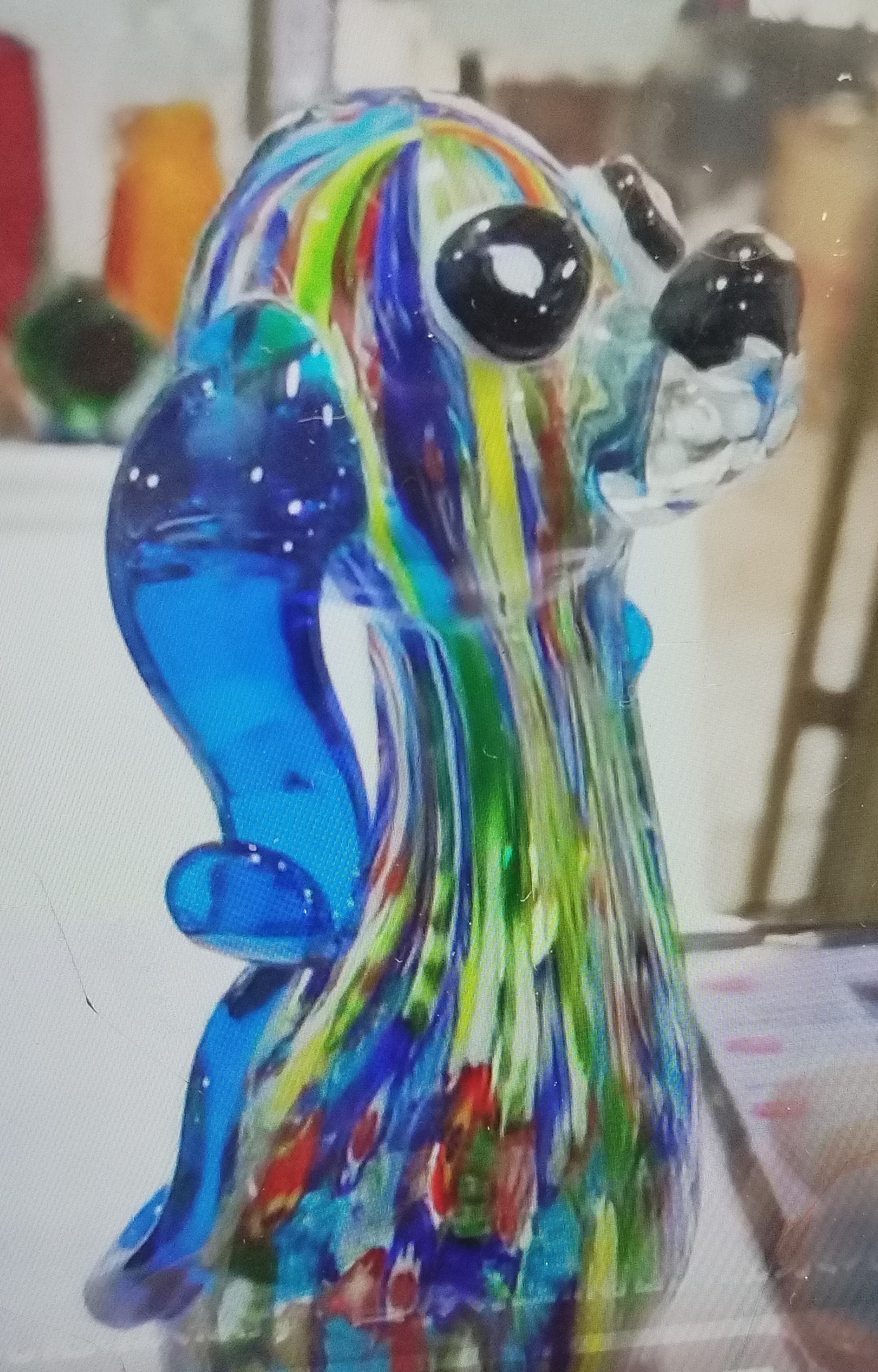 手工琉璃夜光万花狗狗桌面摆件公仔生日礼物卧室玄关工艺品创意