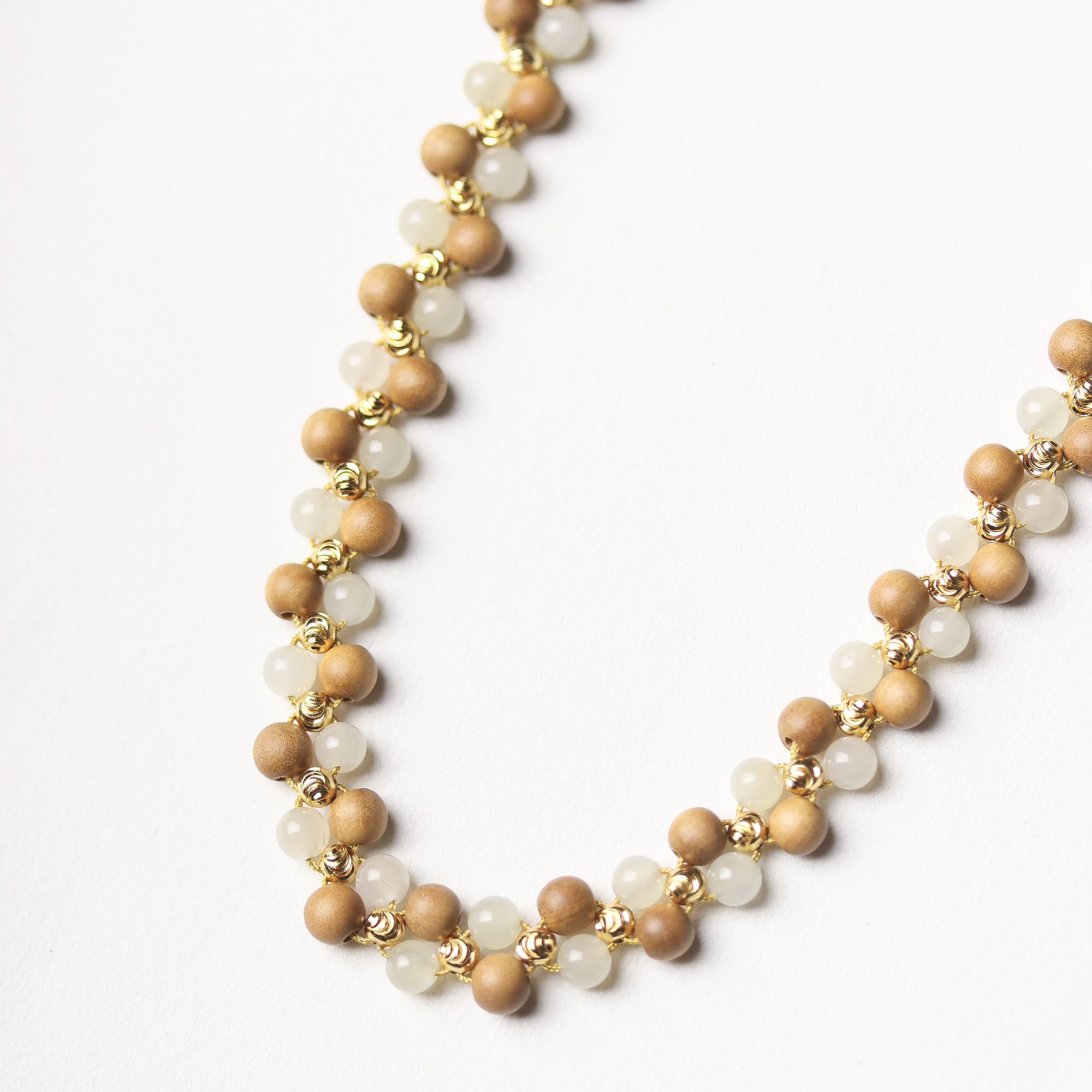 【木阳文创】设计款 印度老山檀设计葡萄双圈搭配s925银 和田玉