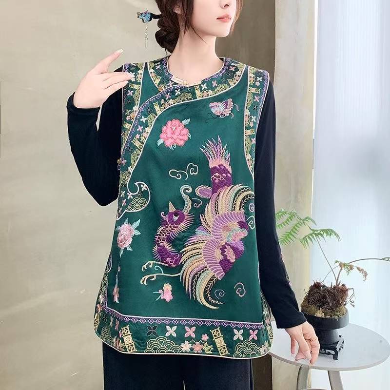 非遗苏绣新中式国风重工刺绣马甲上衣新款百搭格格款太太服396