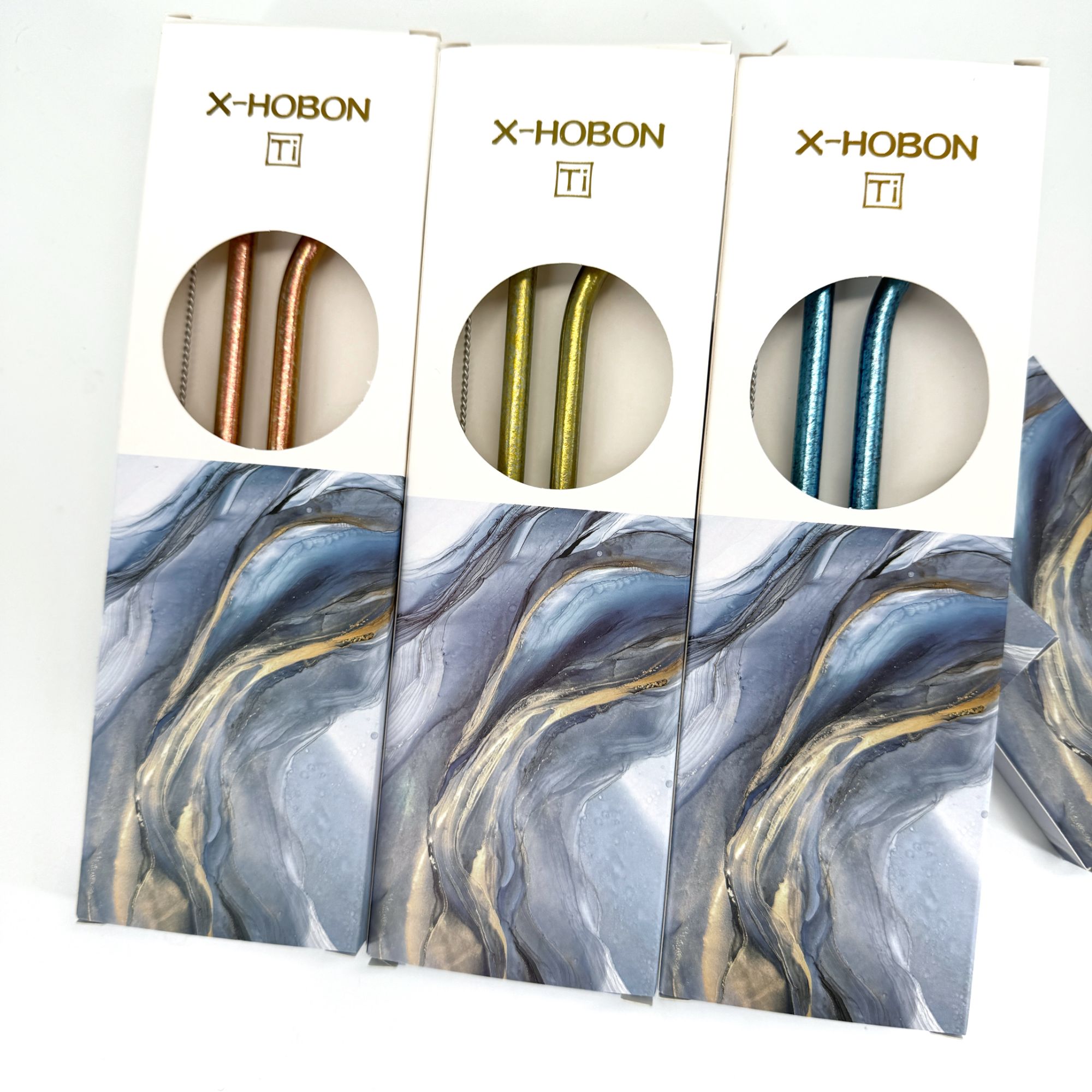 （两支装）纯钛户外吸管230*7mm*彩色环保随身咖啡饮料露营便携餐具