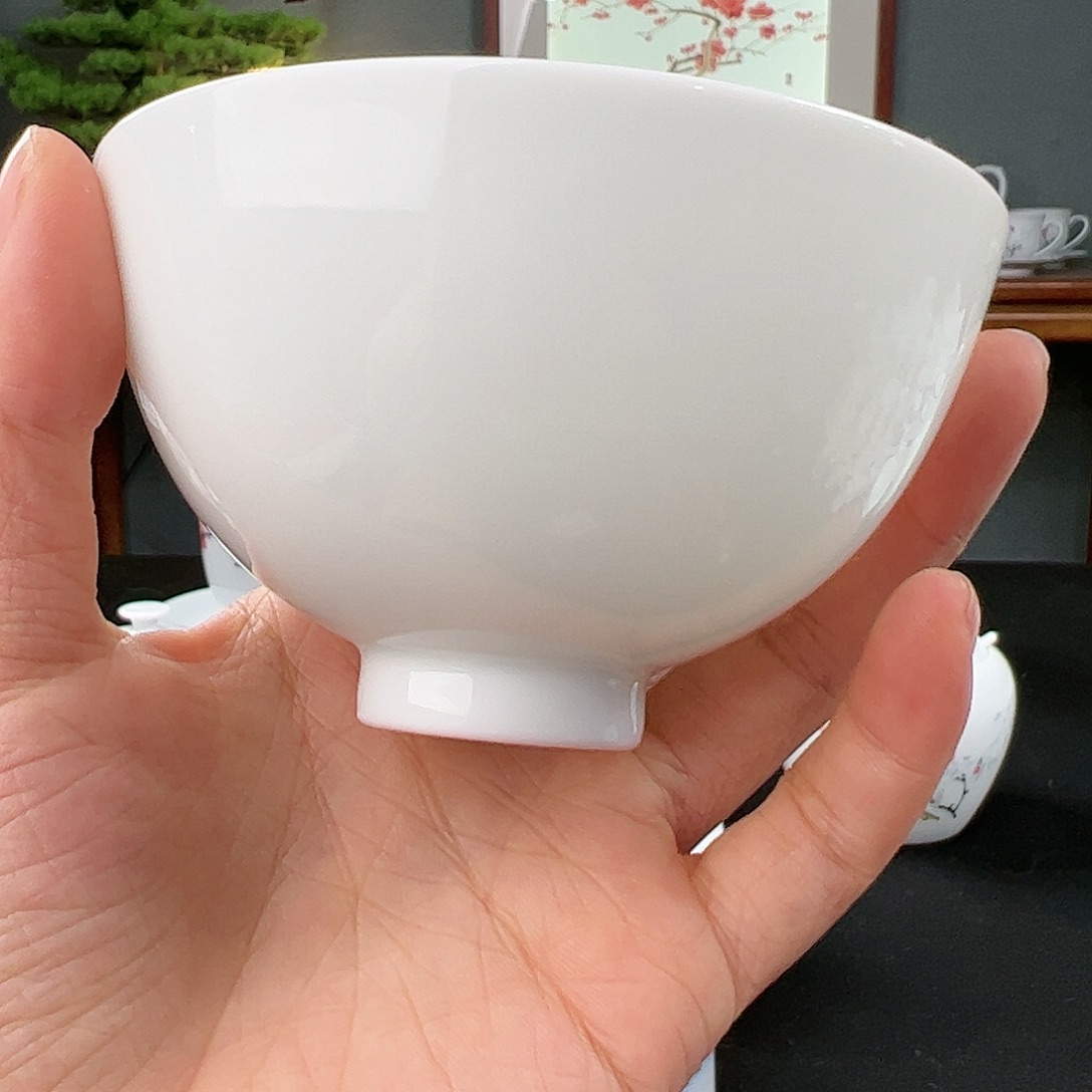 柴窑素胎鸡心杯一级品