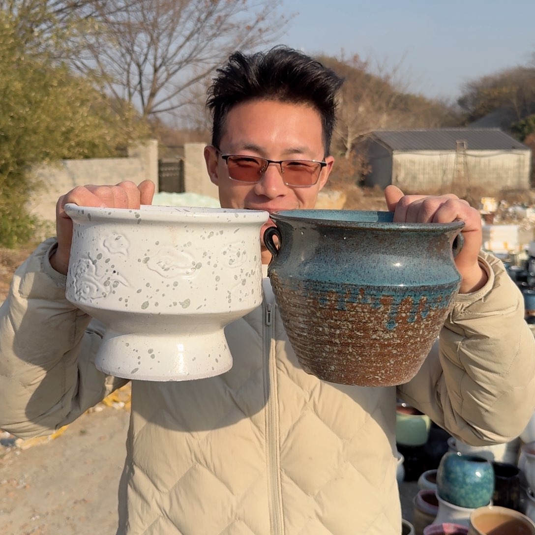 紫砂花盆瑕疵325两个两个