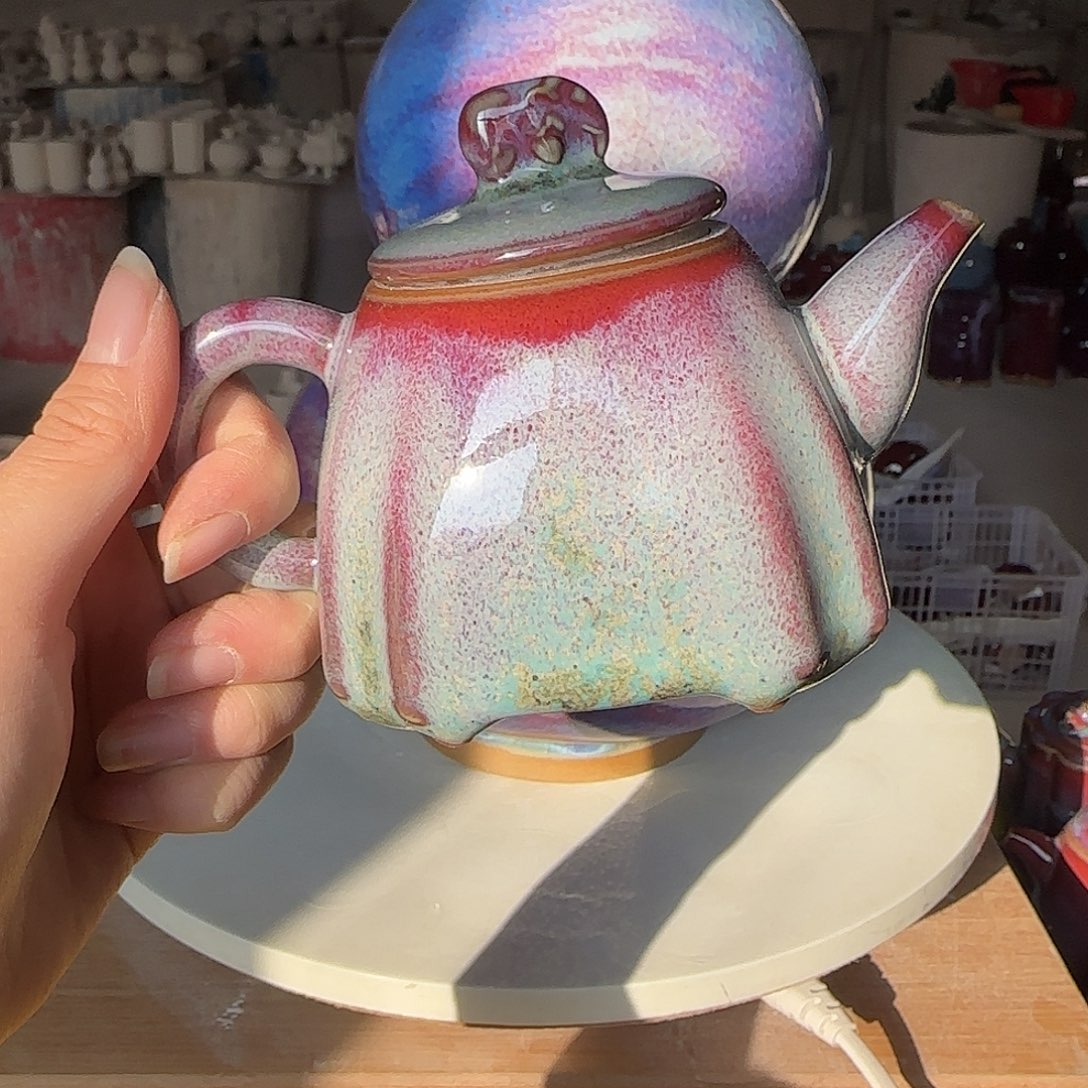 摆件陶郑家钧窑微瑕