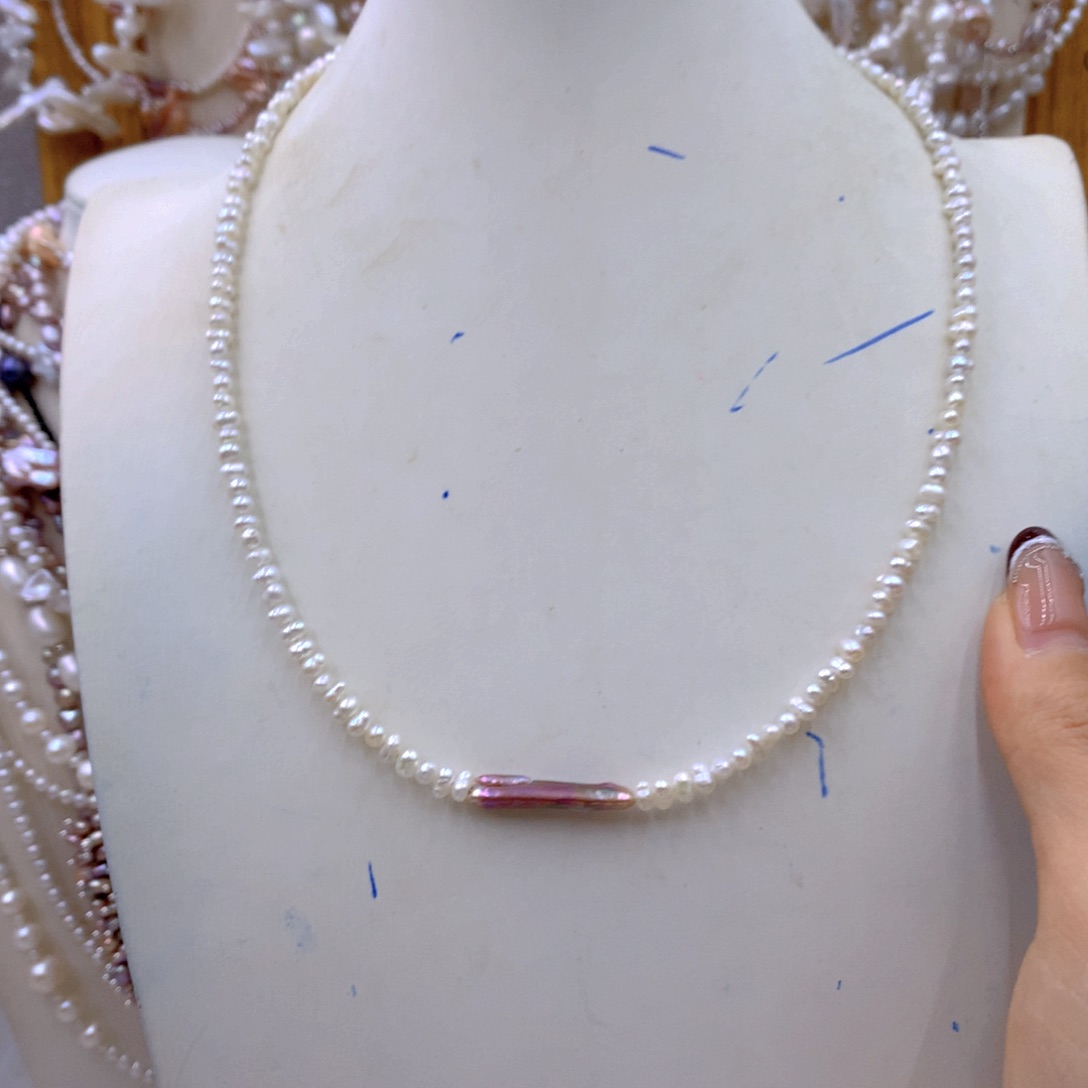 淡水珍珠耳饰银S925镶嵌