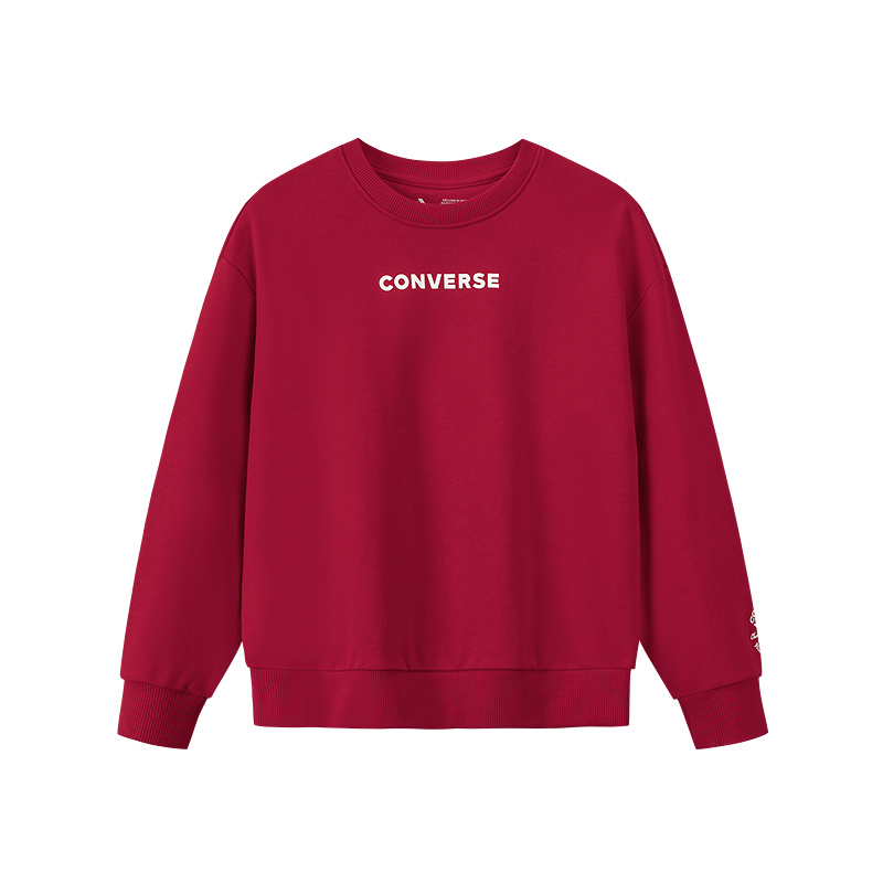 Converse匡威儿童男女童2025秋季复古潮流圆领套头卫衣J617