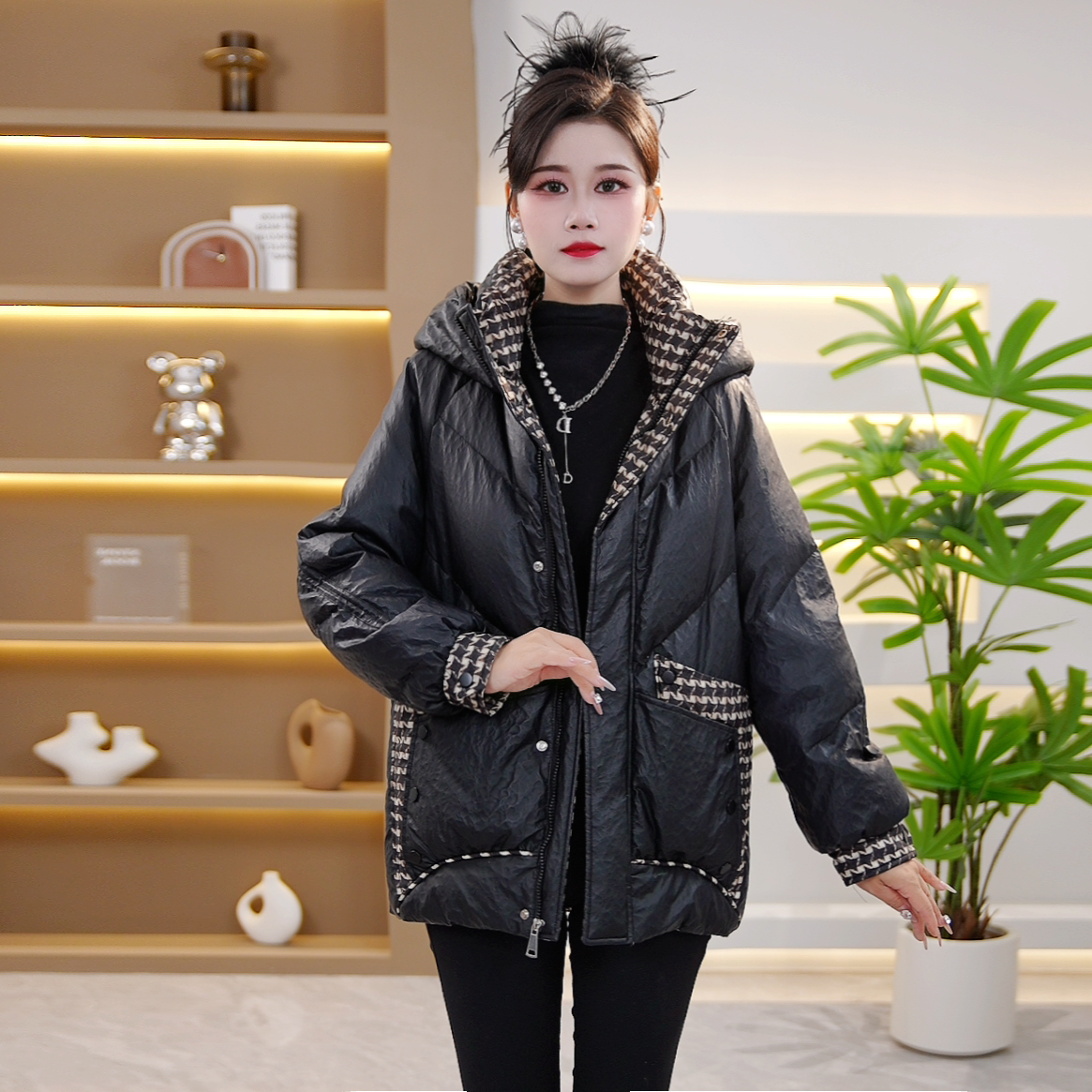 2025年秋冬新款时尚洋气宽松保暖加厚显瘦羽绒服【SJYE5585】