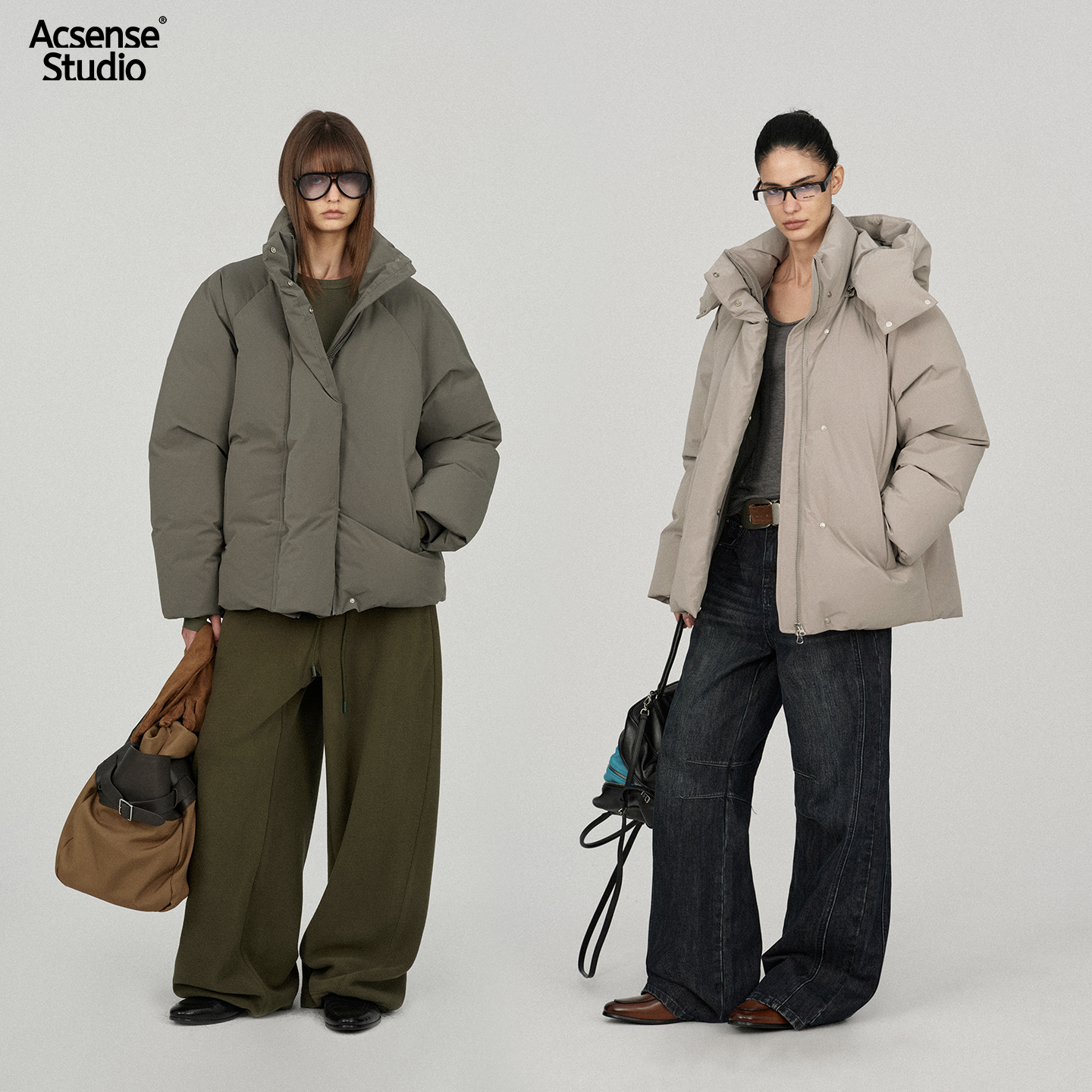 【12.15】ACSENSE STUDIO 云朵慕斯肤感可拆卸帽立领白鸭绒羽绒服