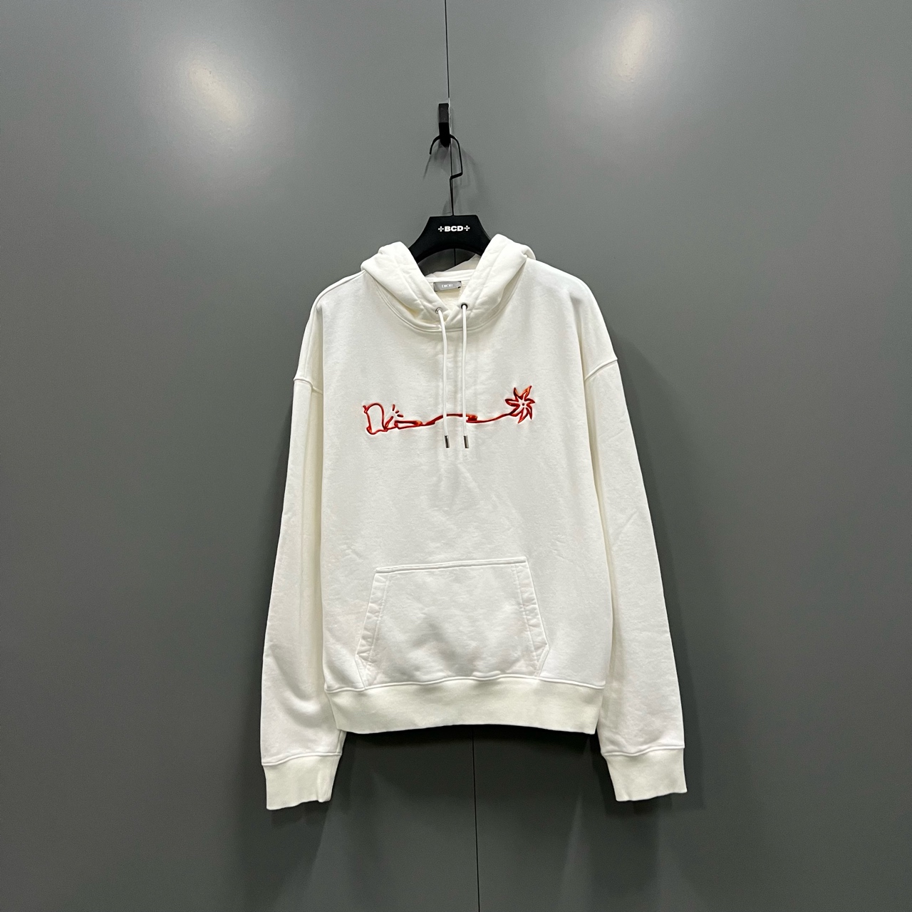 99新 DIOR/迪奥 (ll) 联名款 白色刺绣logo帽衫 M码 bc008683