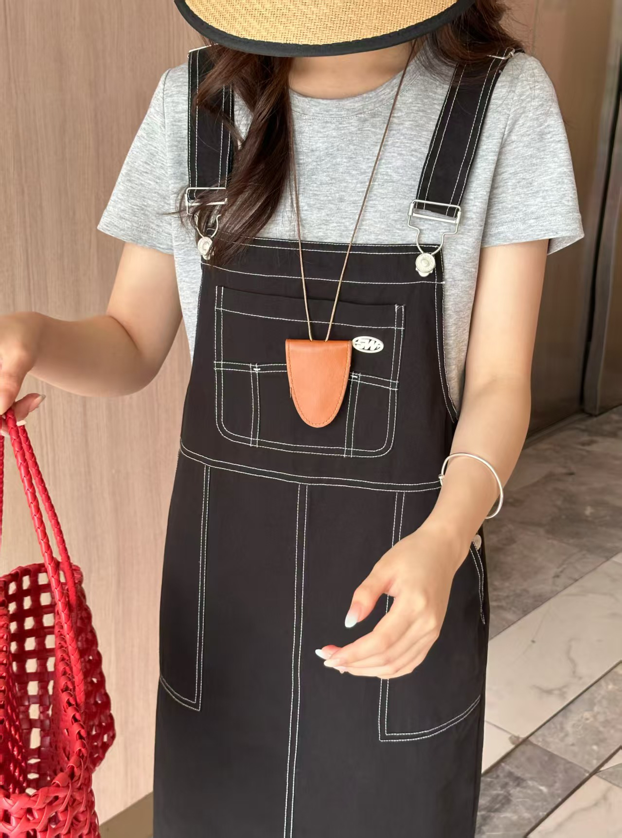 0186 贝拉拉减龄百搭牛仔背带裙