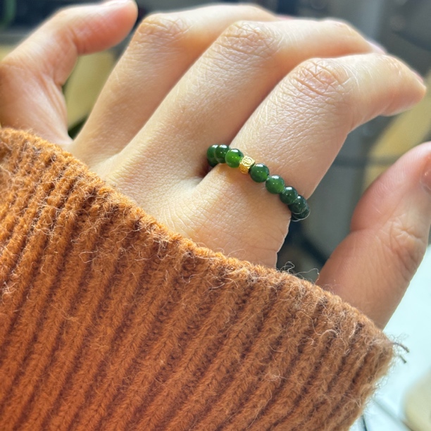 和田玉碧玉戒圈戒指四方来财入指柔