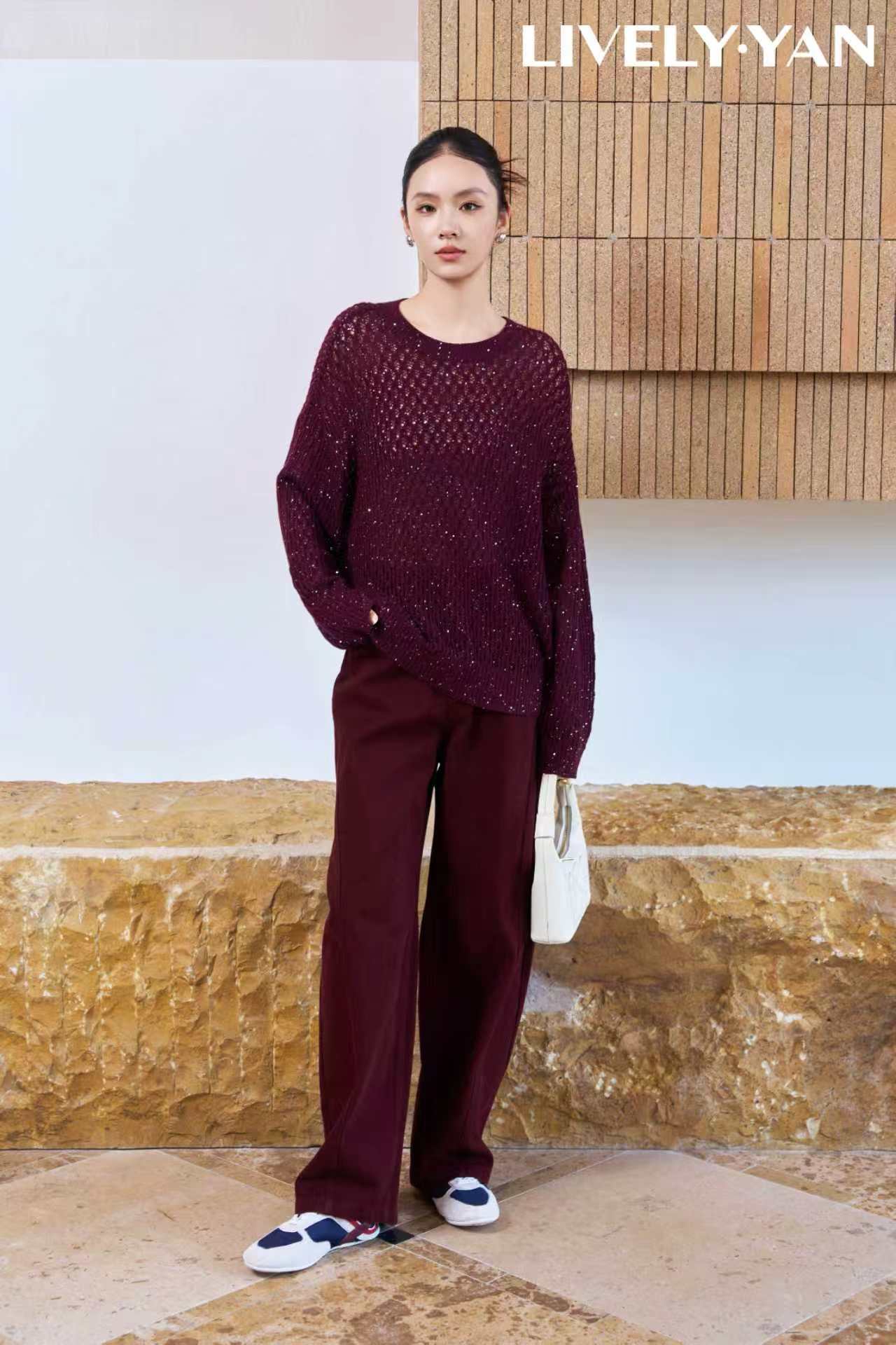 俪妍25秋季新款针织毛衫长袖时尚羊毛圆领秋冬ins毛衣高领