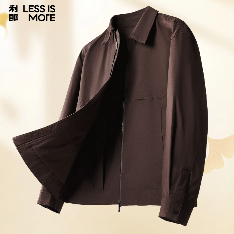 利郎复古英伦风男士秋季翻领抗休闲简约百搭外套