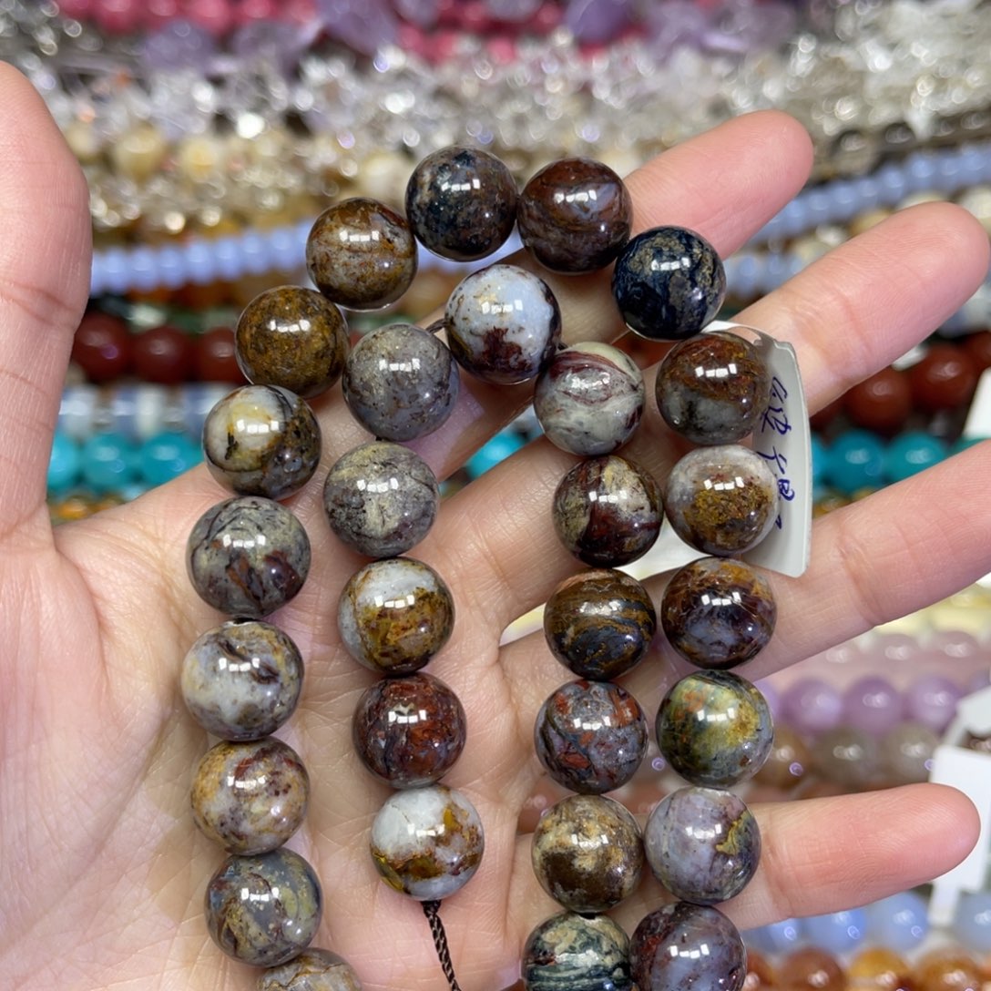 玛瑙/玉髓散珠天然彼得石卡13长条38厘米