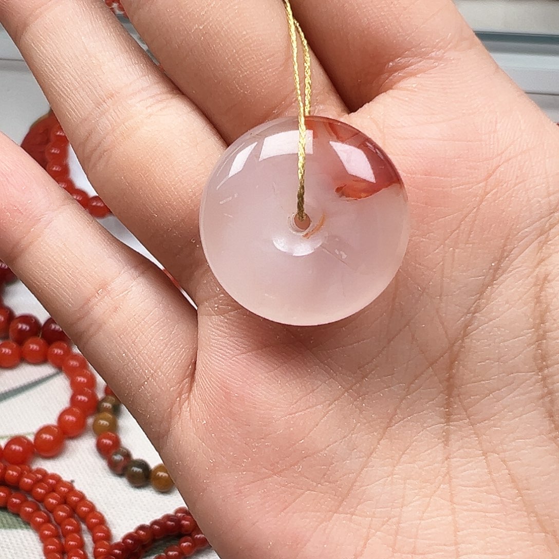 南红玛瑙未镶嵌吊坠(不含链)福利款 瓦西冰飘平安扣