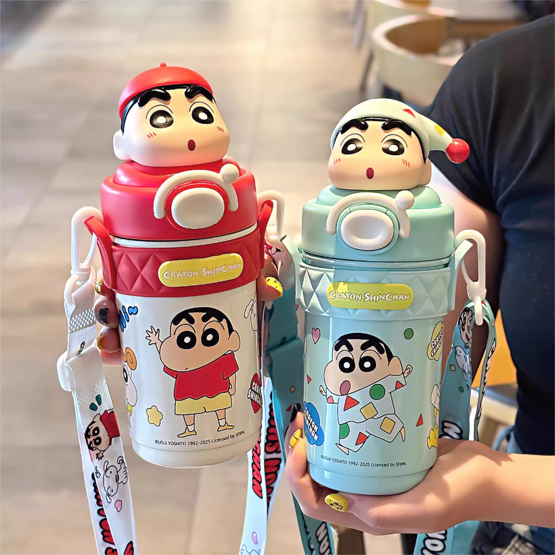 不去花小新吸管保温杯 316不锈钢学生上学专用水壶2025新款水杯