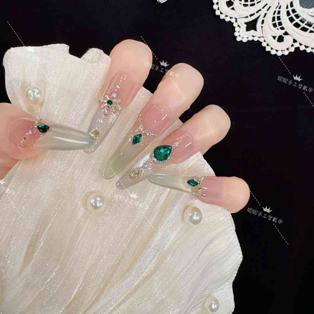 【莫妮卡】简约纯欲穿戴式卸甲片闪钻手工定制穿戴甲