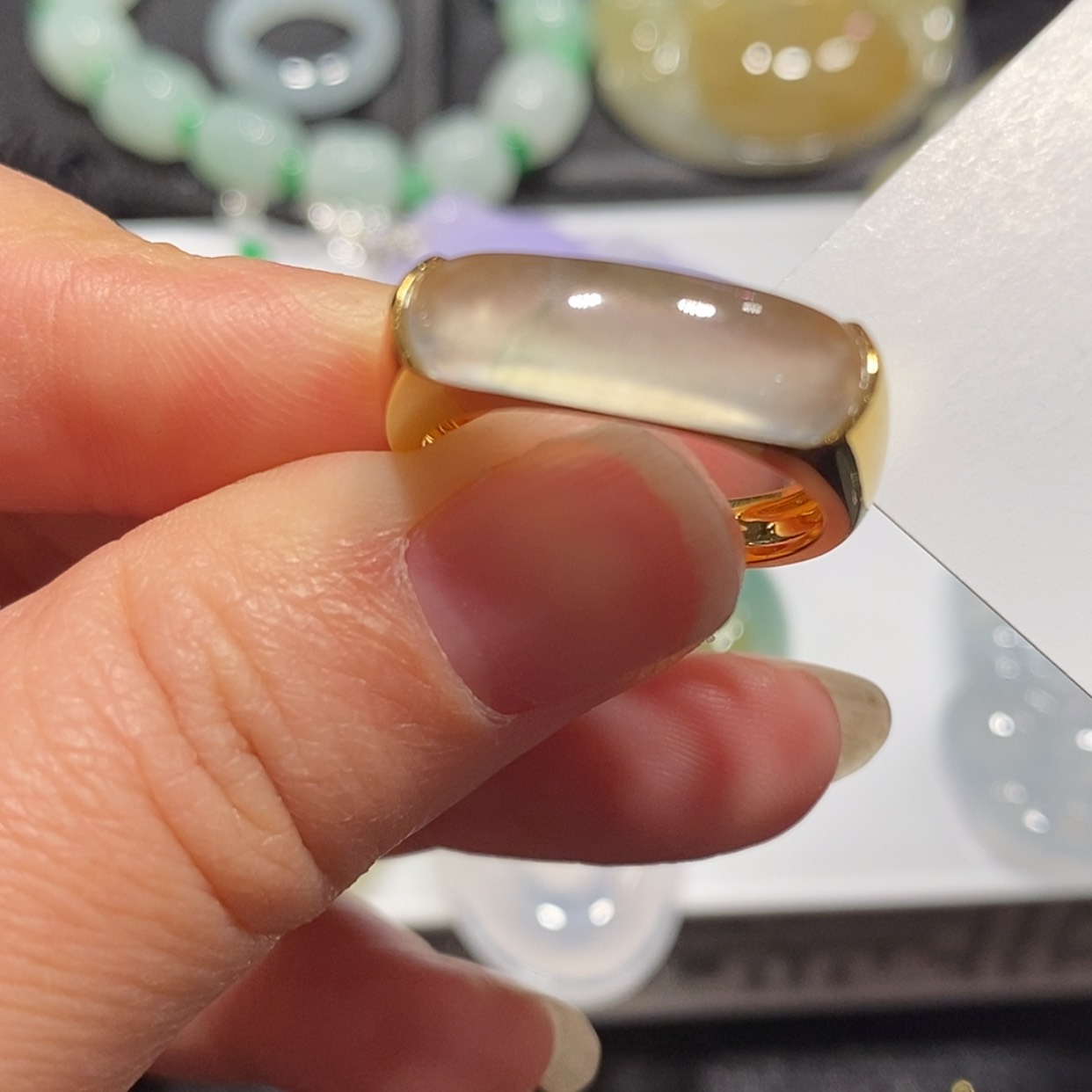 【闪购商品】翡翠戒指18K金镶嵌戒指