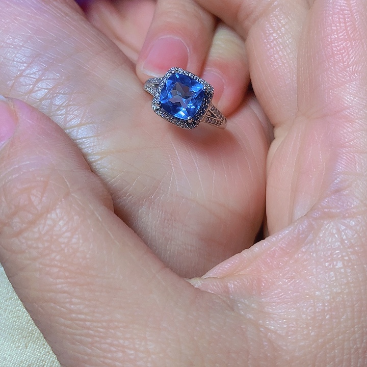 托帕石戒指银S925镶嵌只**你