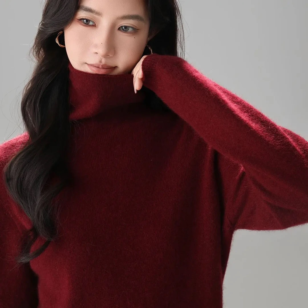 04堆堆领拉毛上衣女