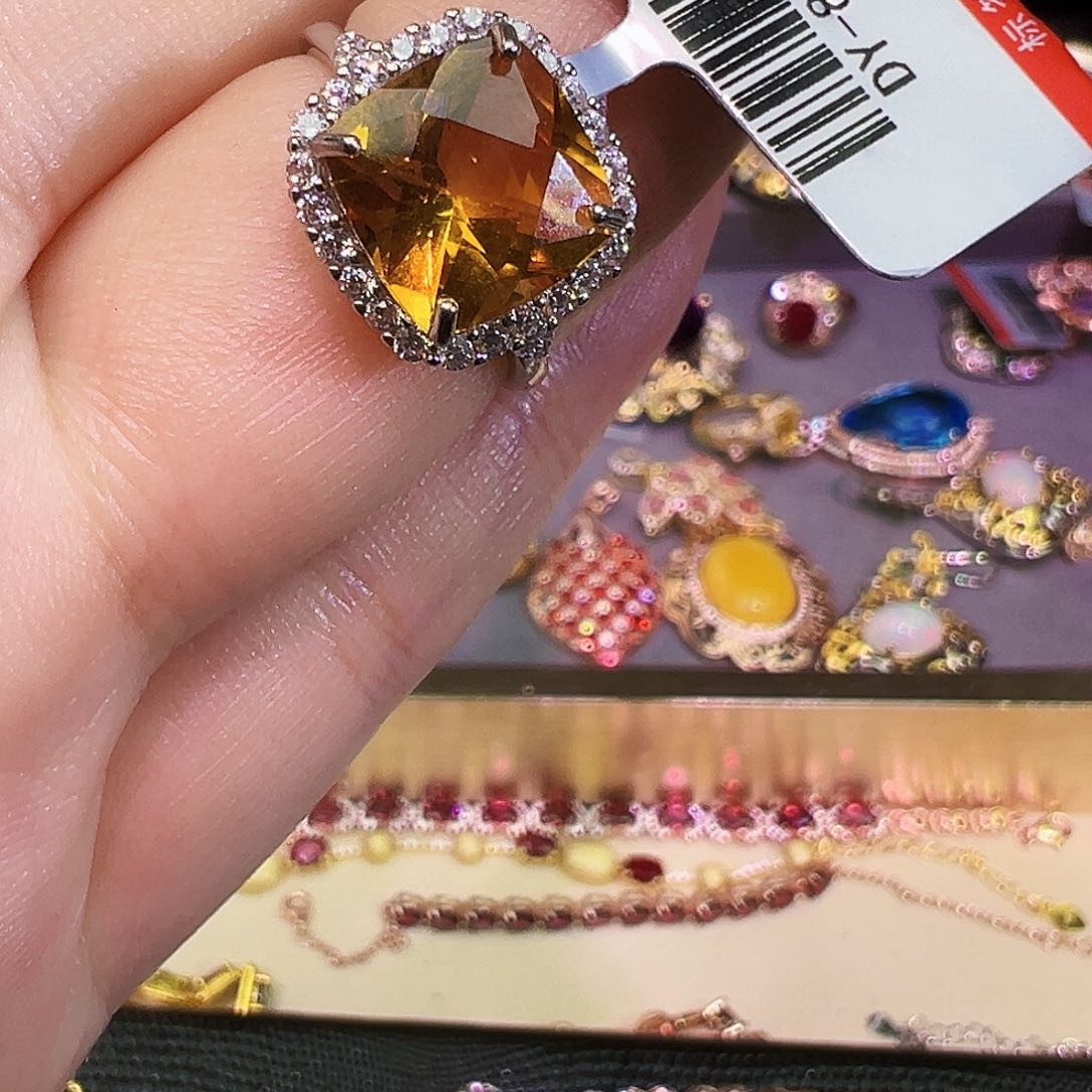 银S925镶嵌珠宝半成品黄晶