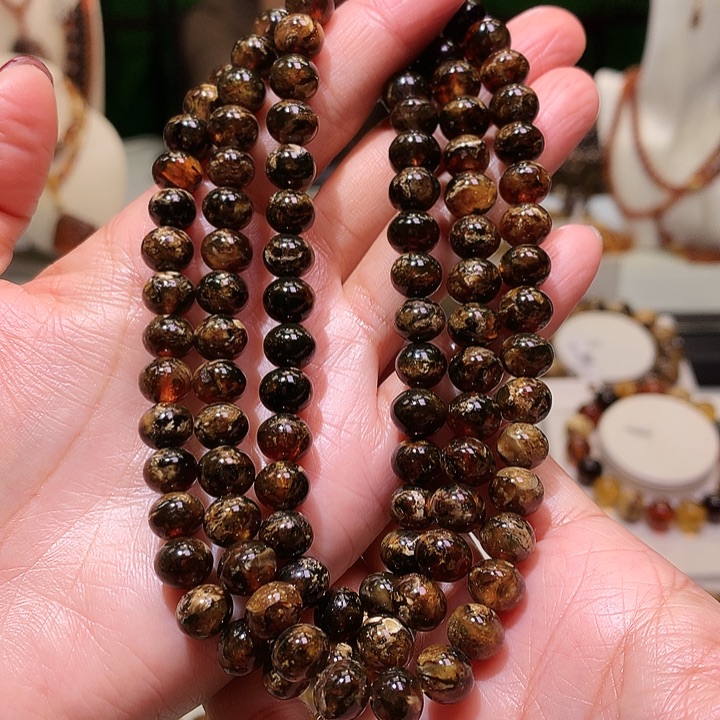 琥珀裸石未镶嵌8m妖花